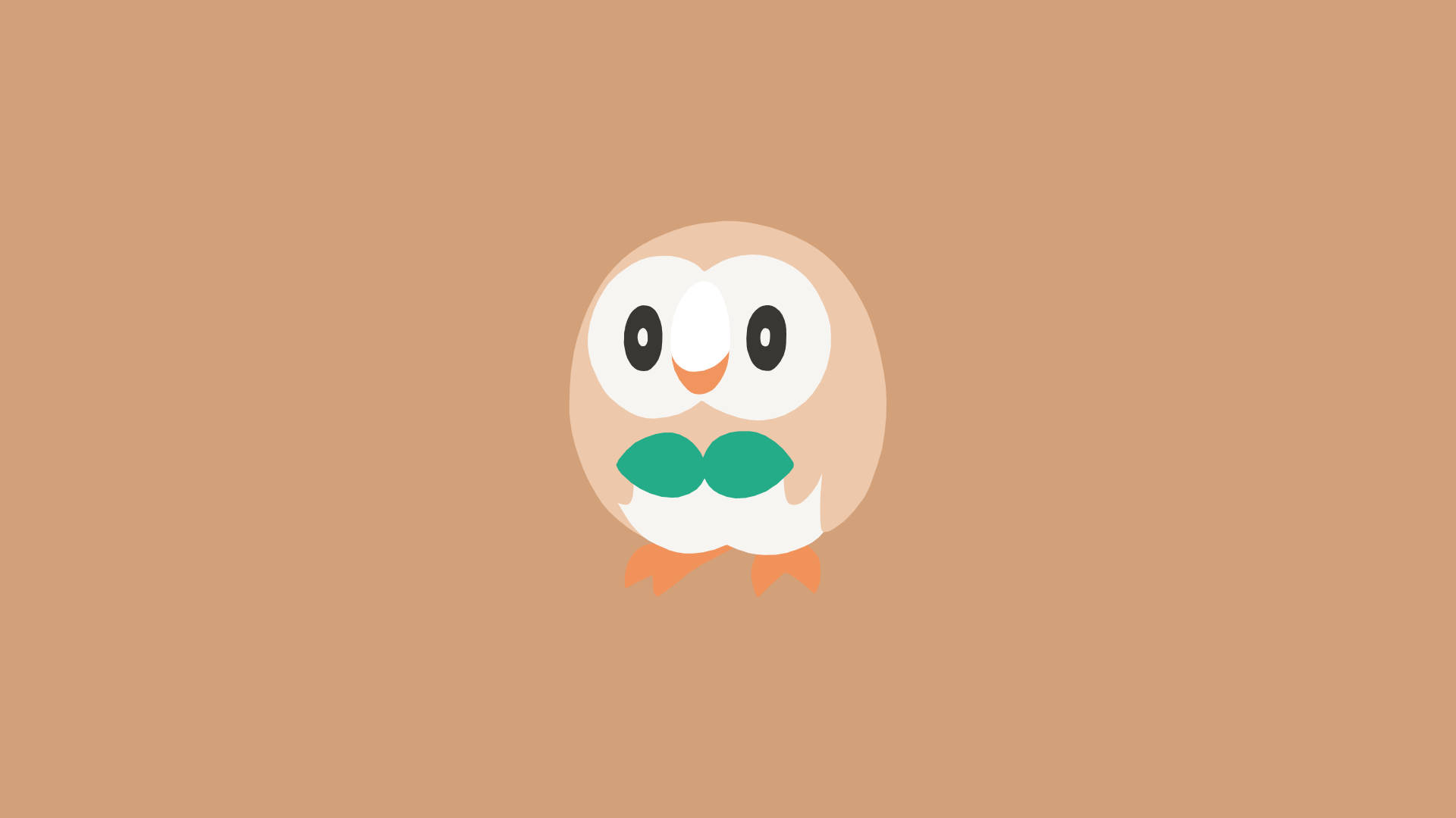 Rowlet Round Brown Background Background