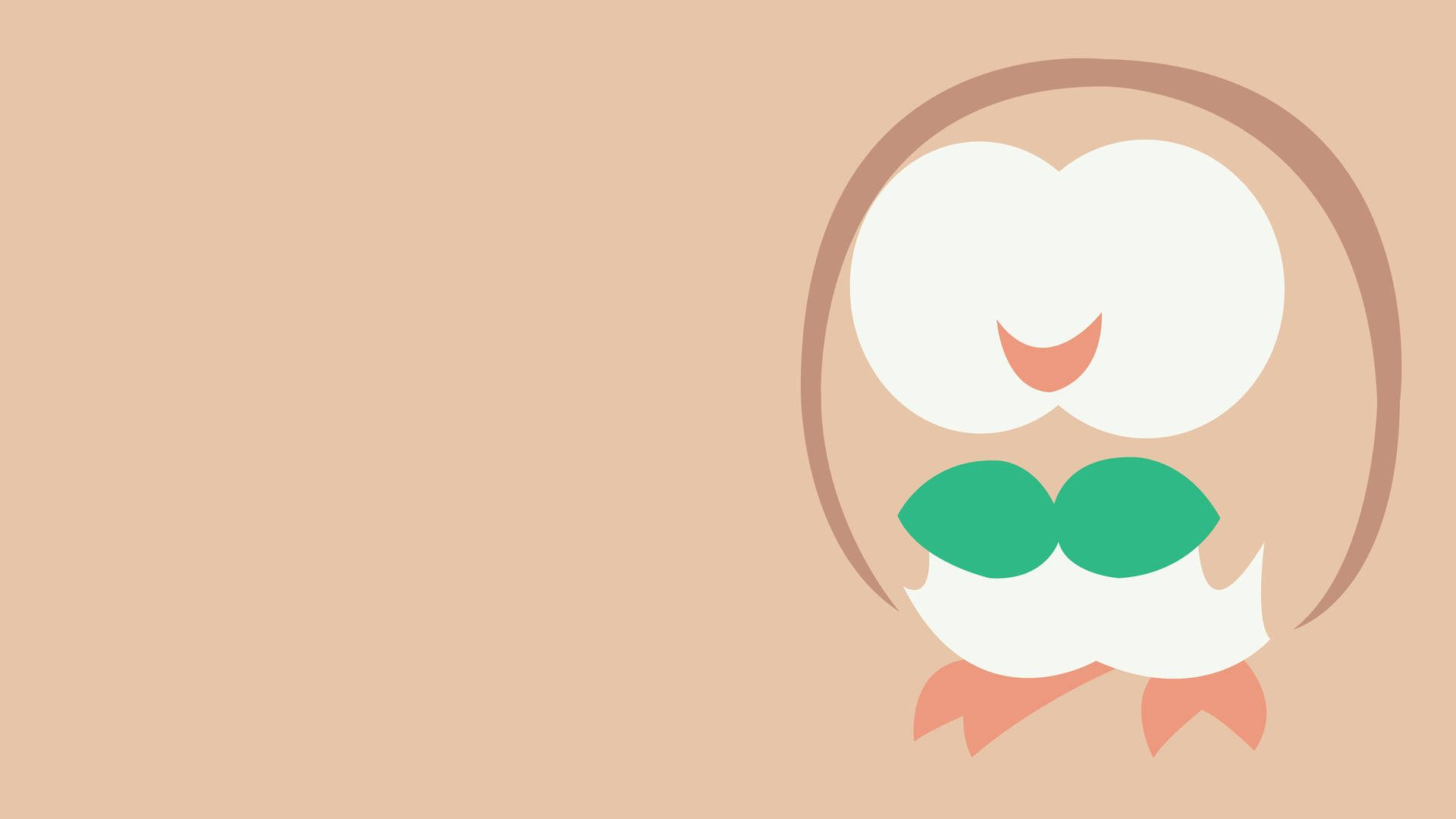 Rowlet Thick Outline Art Background