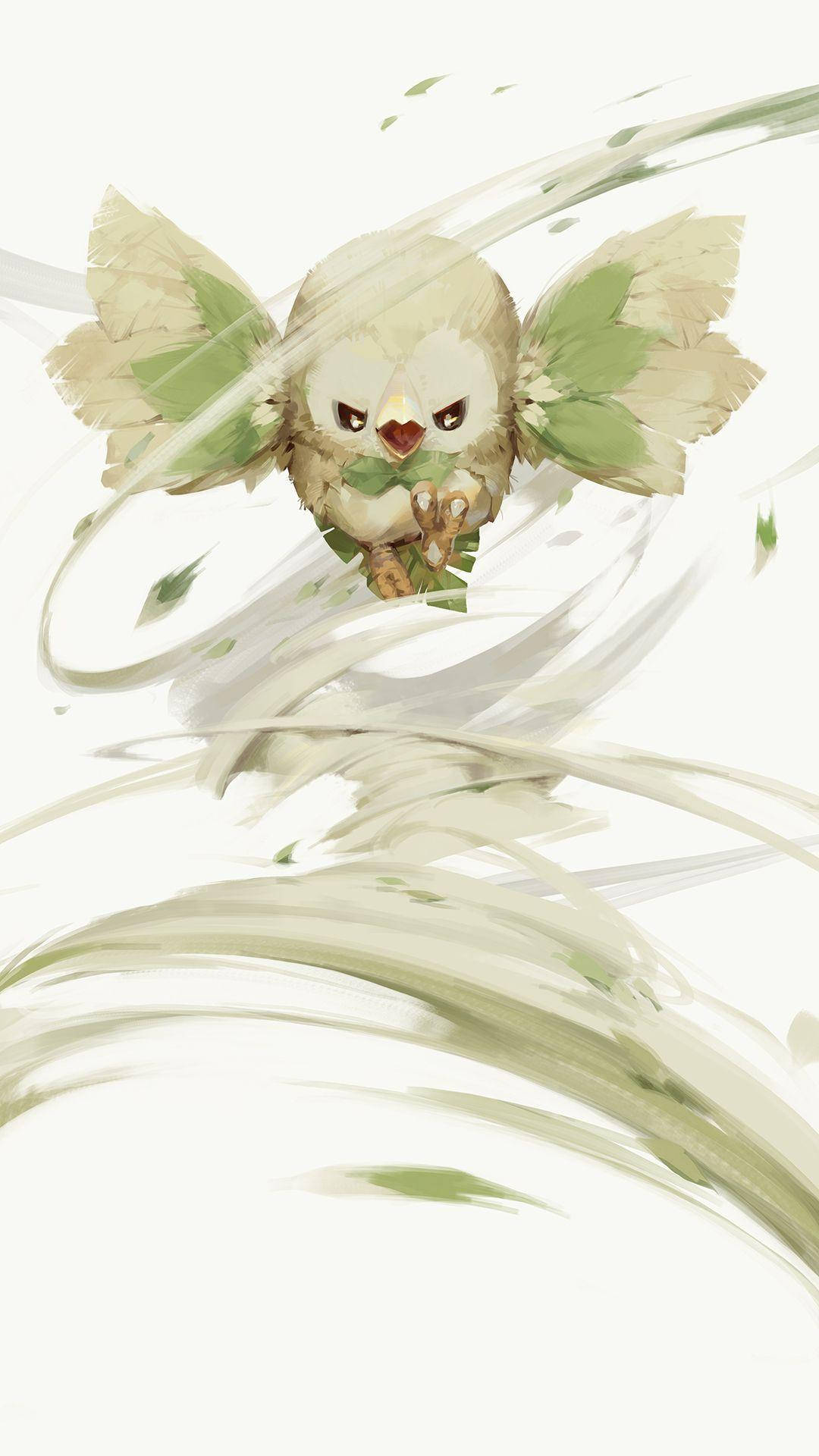 Rowlet Whirlwind Flying Background