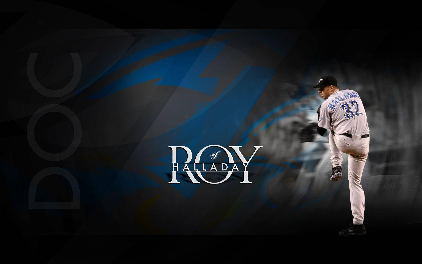 Roy Halladay Black And Blue Graphic Background