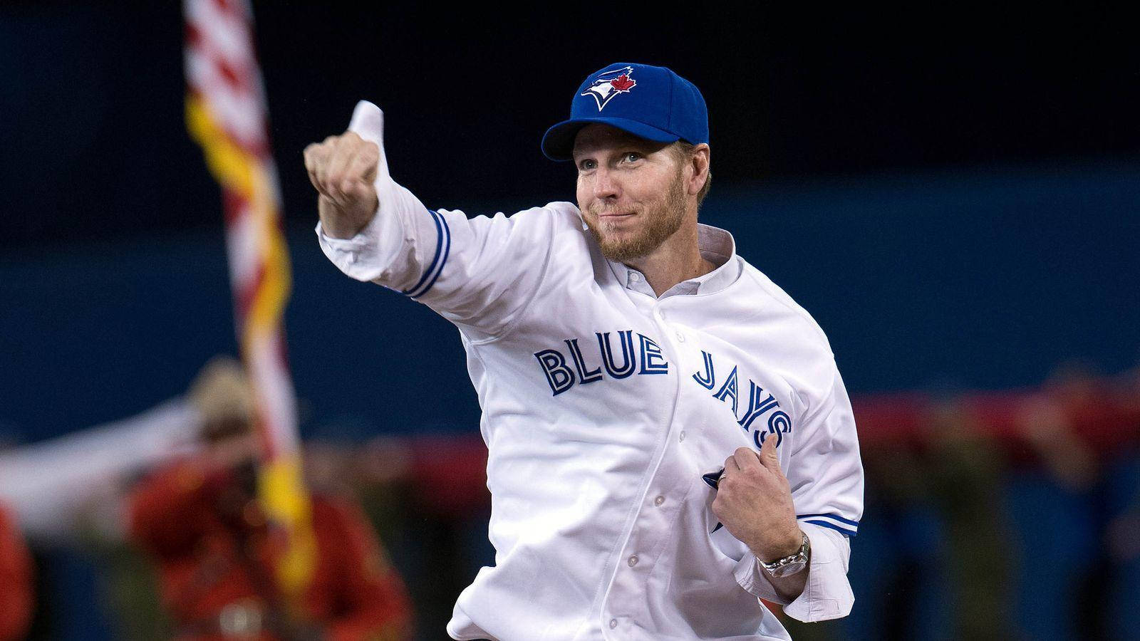 Roy Halladay Blue Jays Fist Bump Background