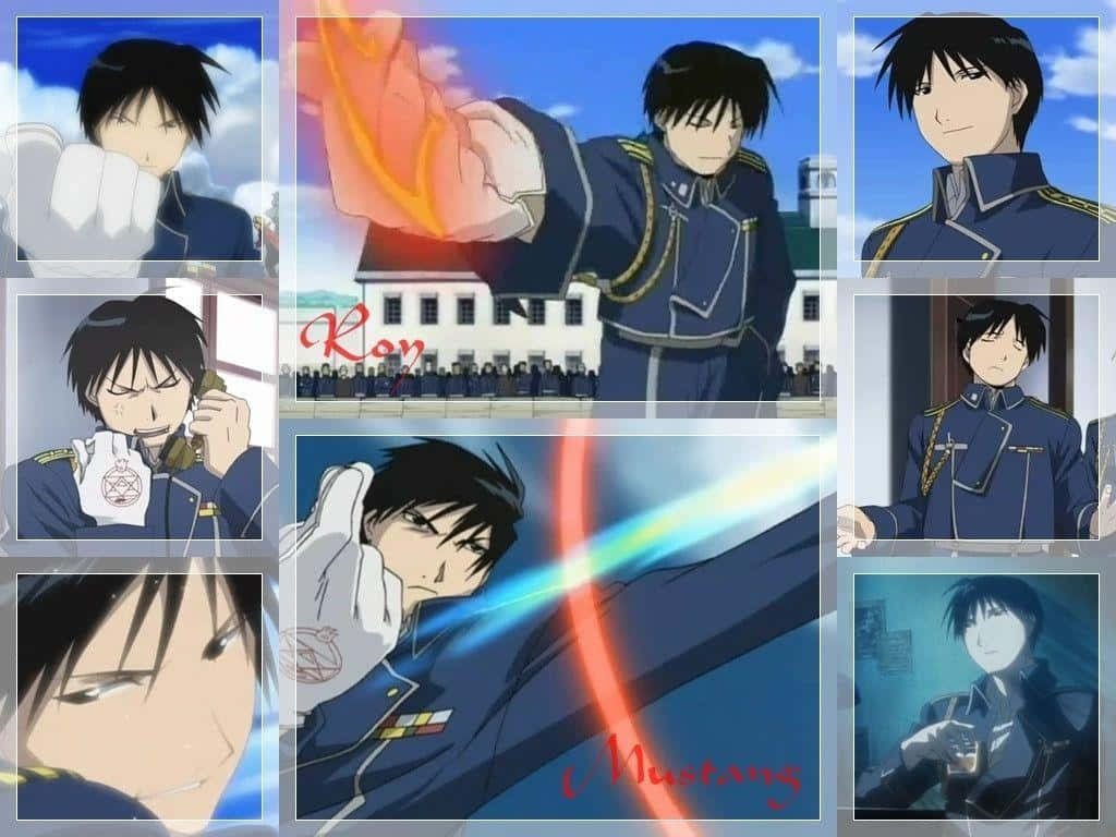 Roy Mustang Commanding Fire At His Fingertips