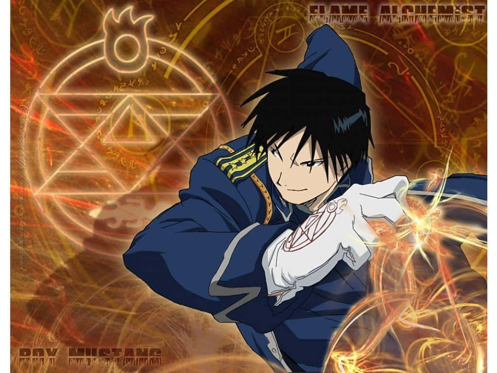 Roy Mustang Majestic Fire - Fullmetal Alchemist Wallpaper Background