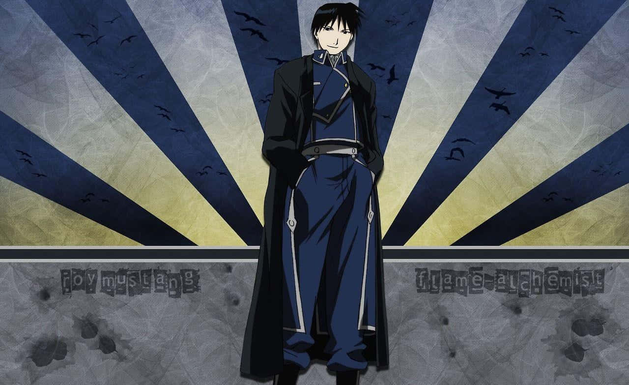 Roy Mustang, The Flame Alchemist, In A Powerful Pose Background