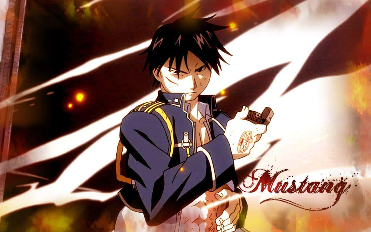 Roy Mustang Unleashes His Alchemy Powers Background