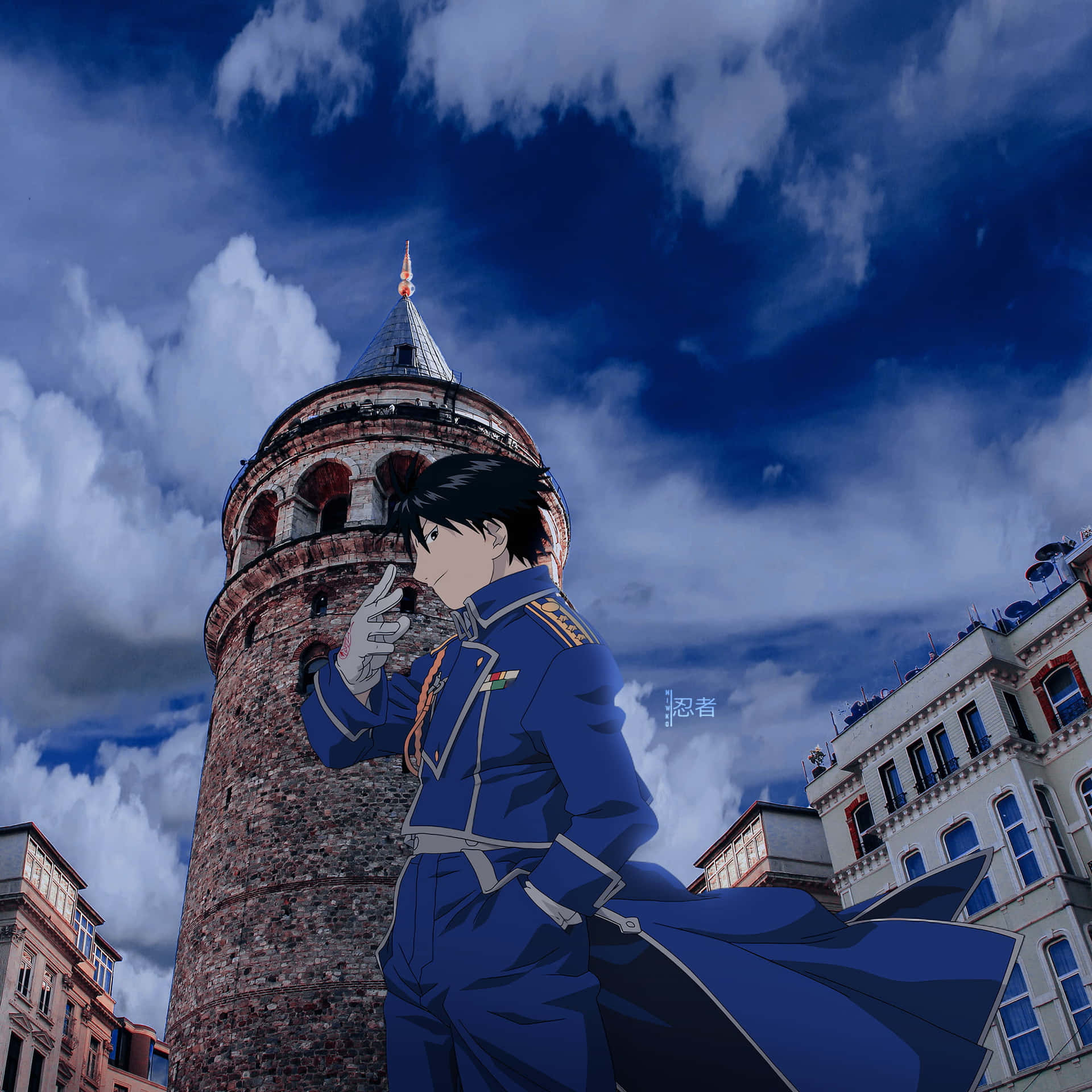 Roy Mustang Unleashing Flames Background