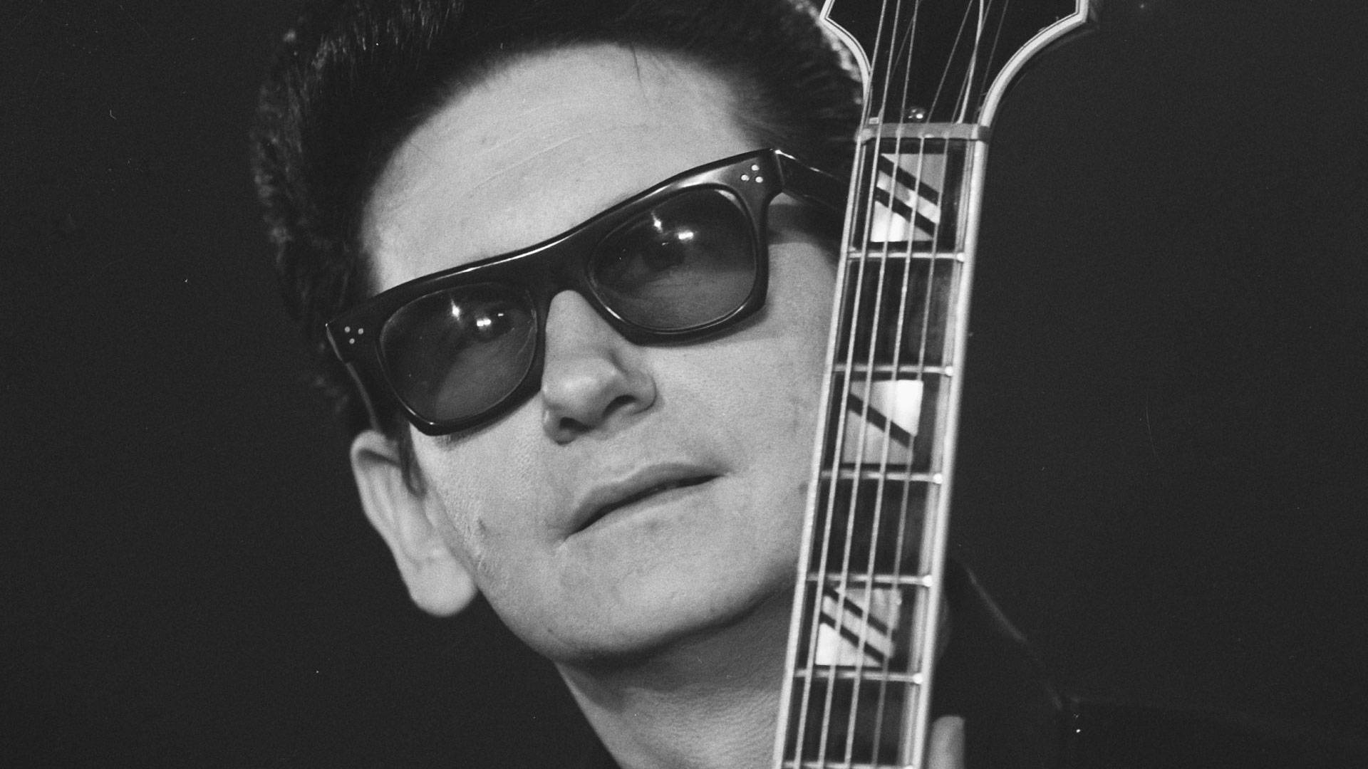 Roy Orbison Black And White Portrait Background