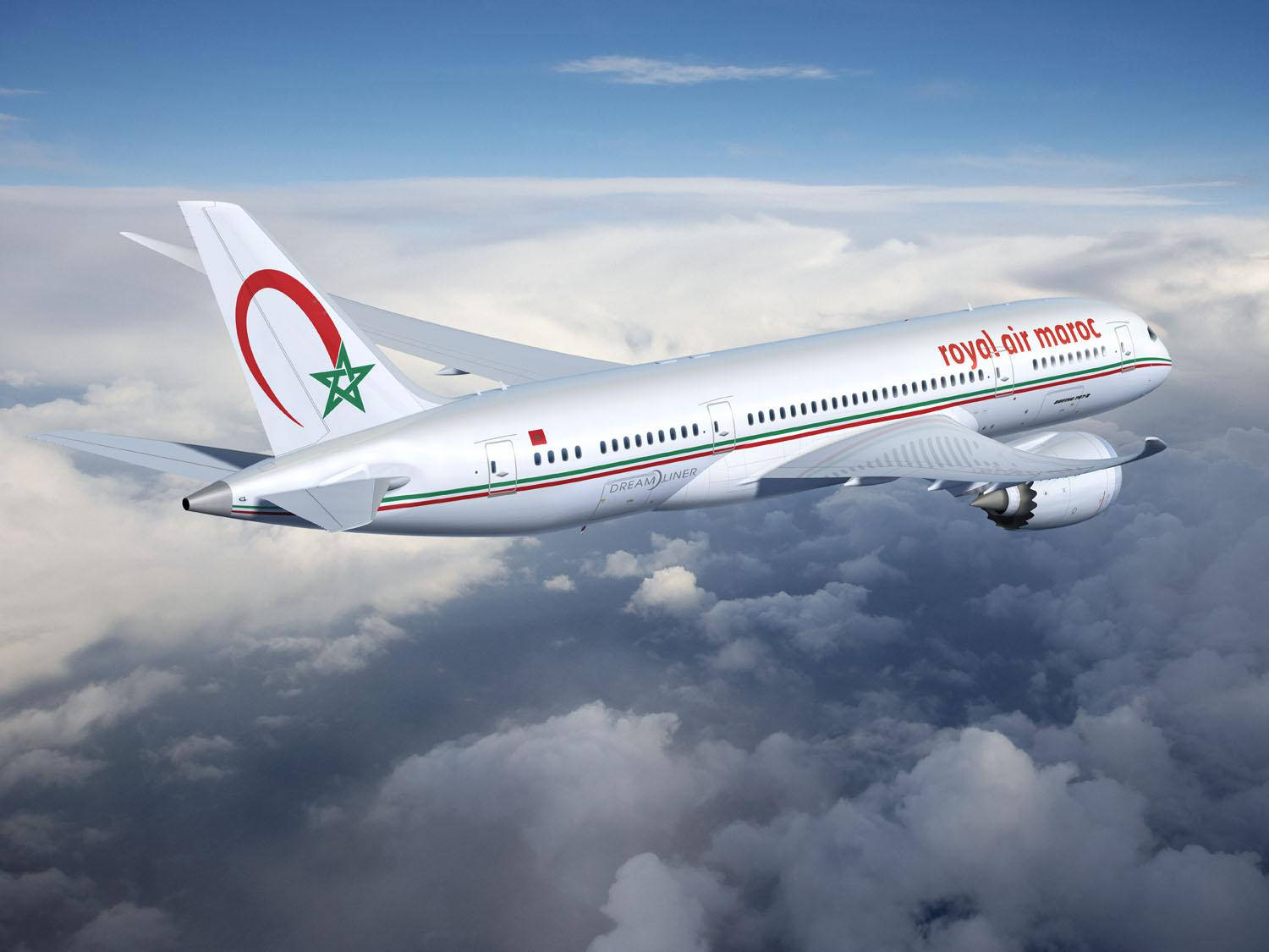 Royal Air Maroc Aircraft Above The Clouds