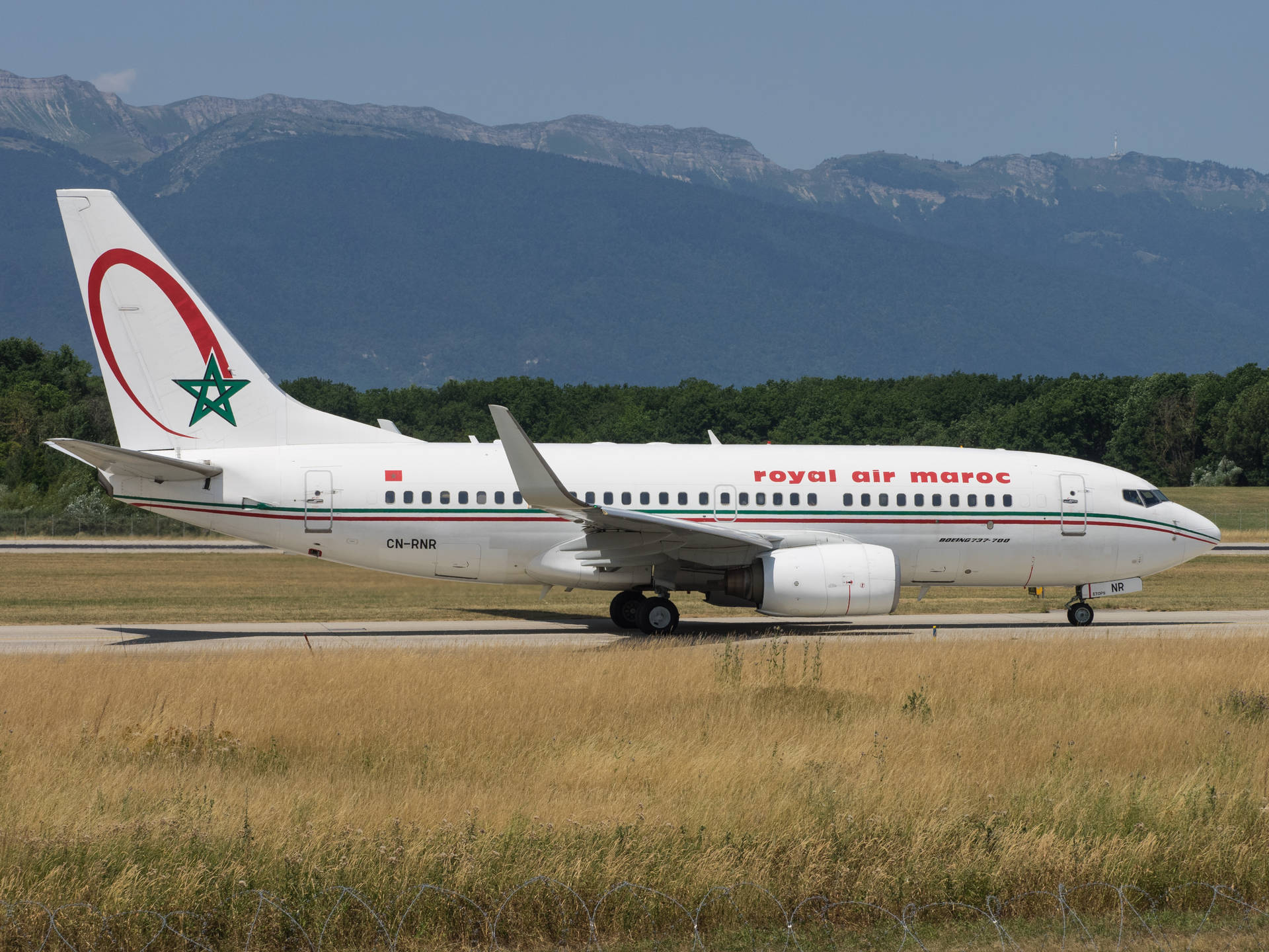 Royal Air Maroc Passenger Airbus On Runway Background