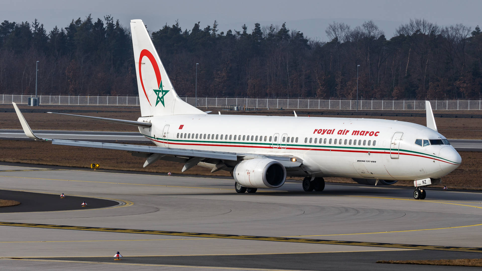 Royal Air Maroc With Tall Trees Background