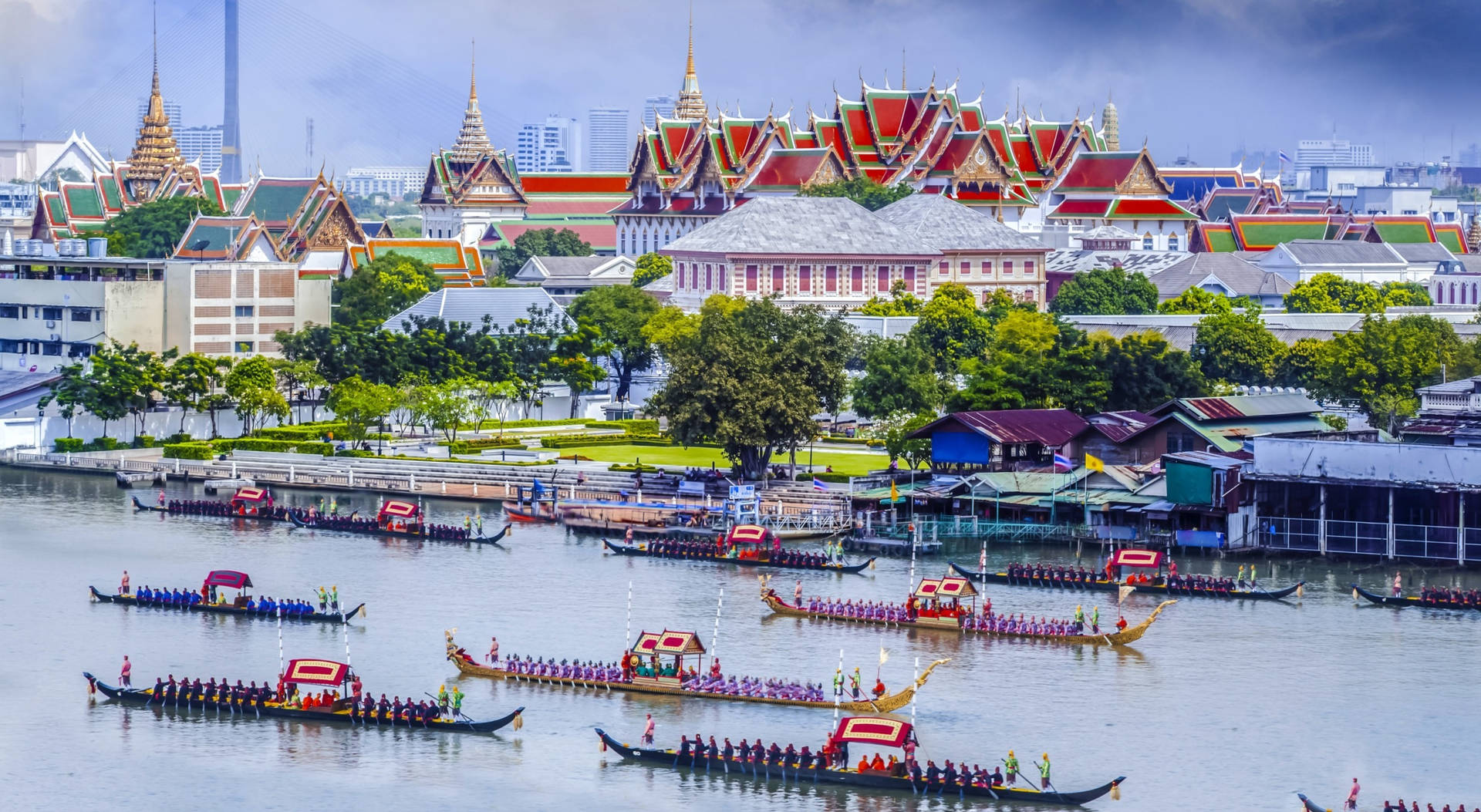 Royal Barge Procession Thailand Background