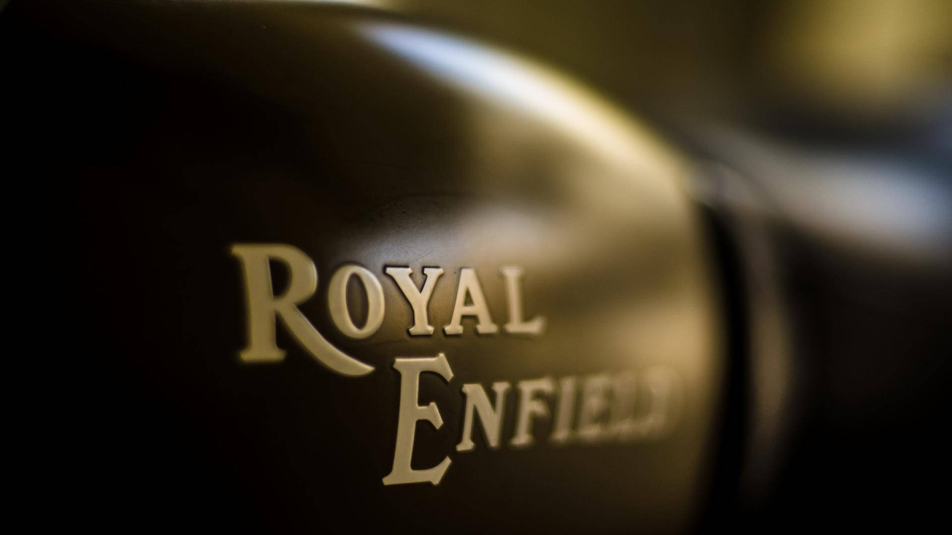 Royal Enfield Hd Brand Name Closeup Background