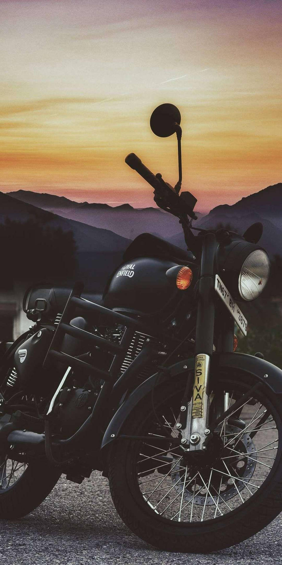 Royal Enfield Hd Sunset Background