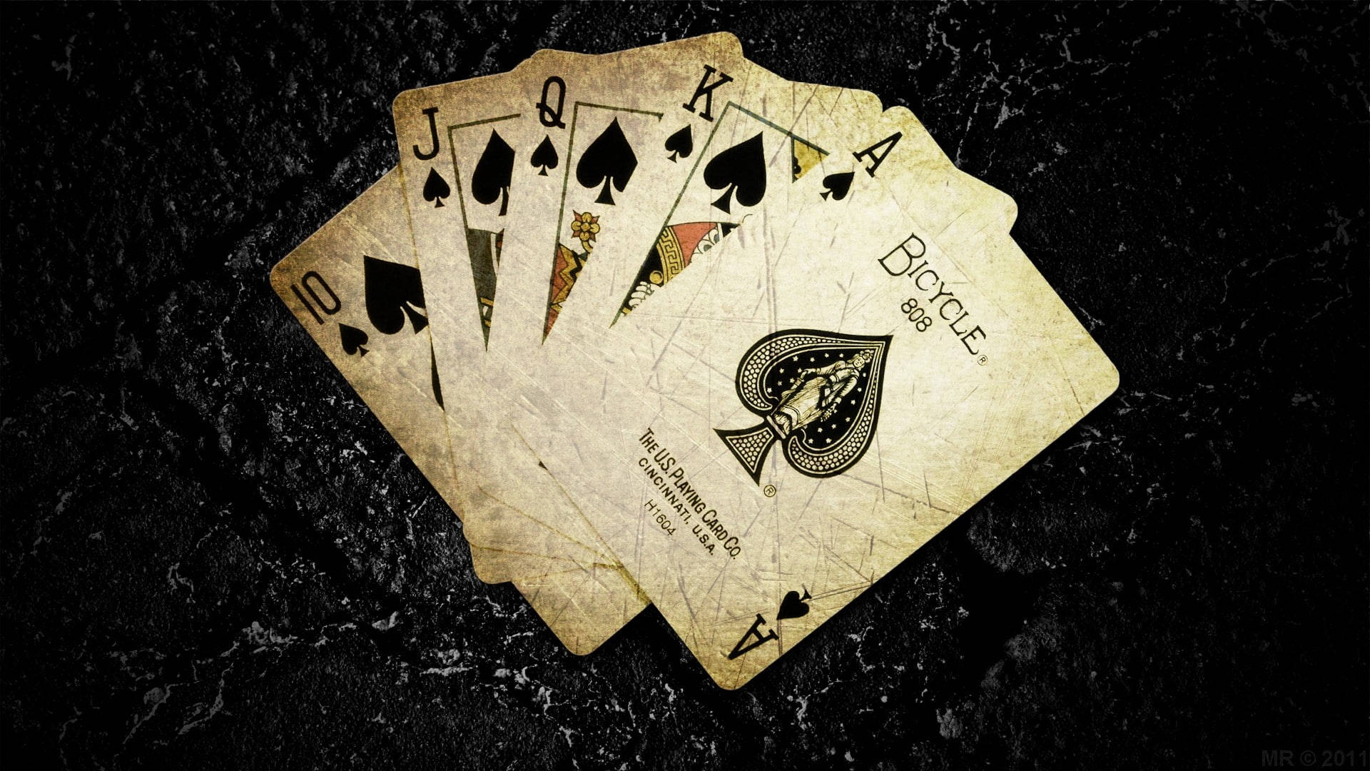 Royal Flush Playing Cards Sponge Background