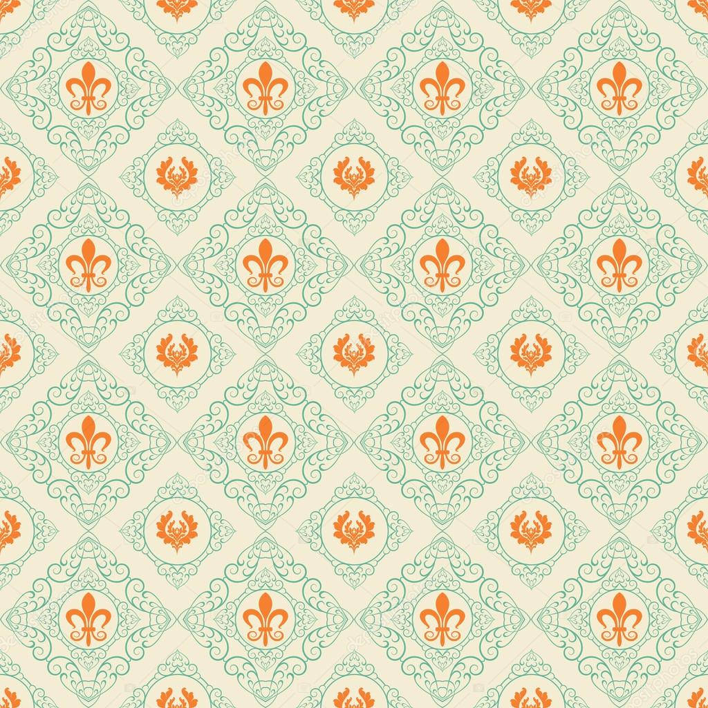 Royal Pattern Gold Fleur Background