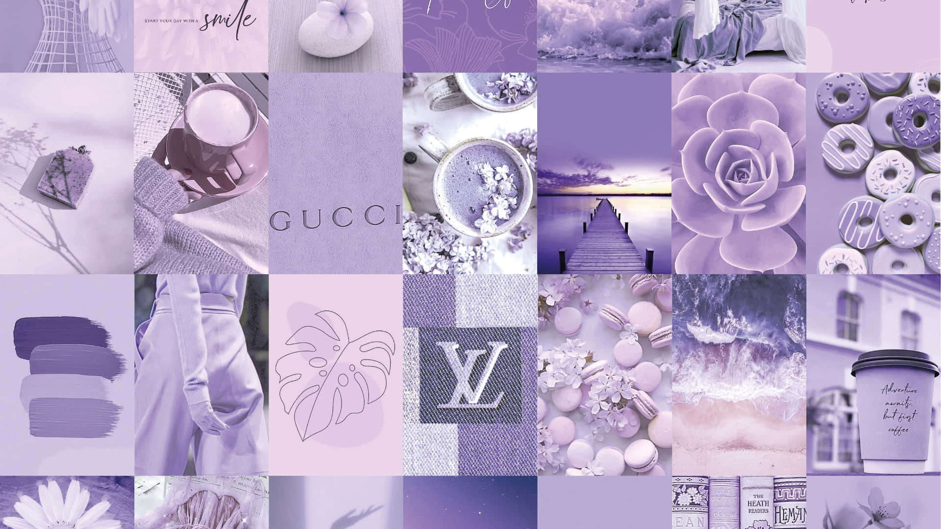 Royal Purple Aesthetic Collage Desktop Background