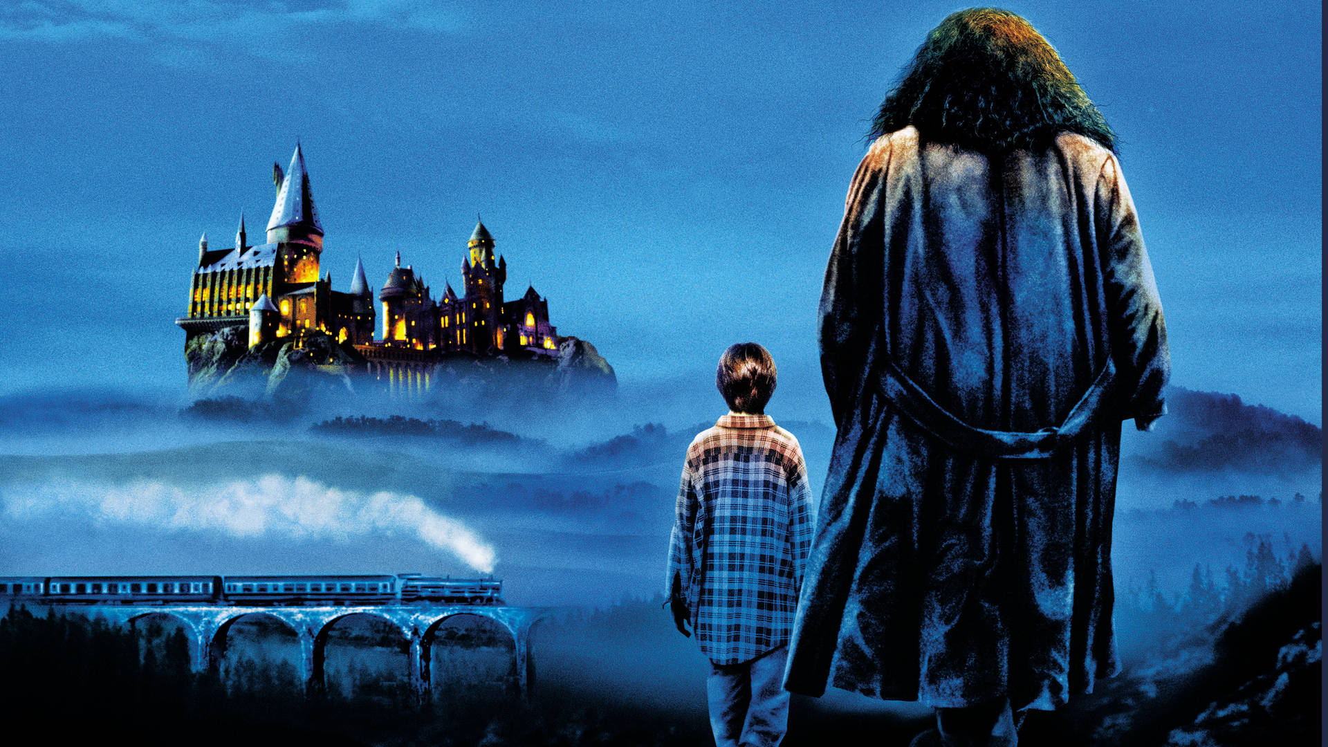Rubeus Hagrid And Hogwarts Castle Background