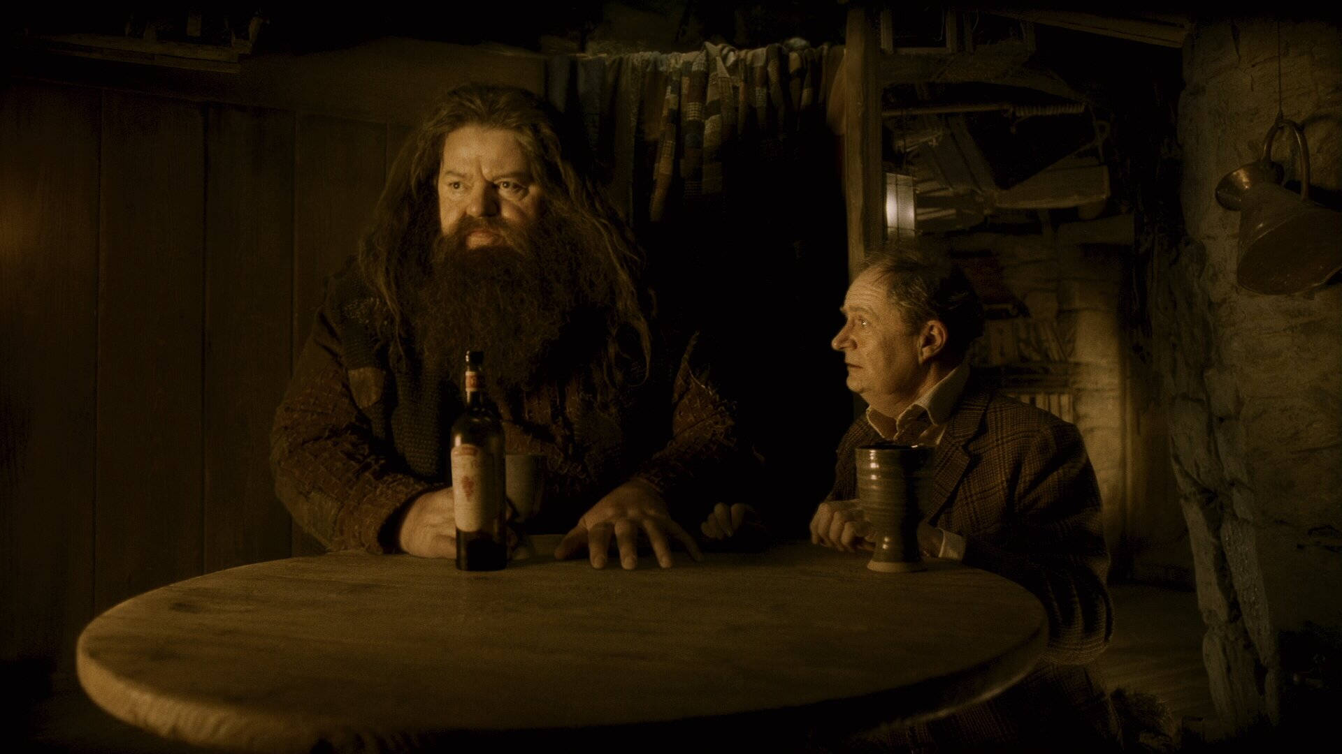 Rubeus Hagrid And Horace Slughorn Background