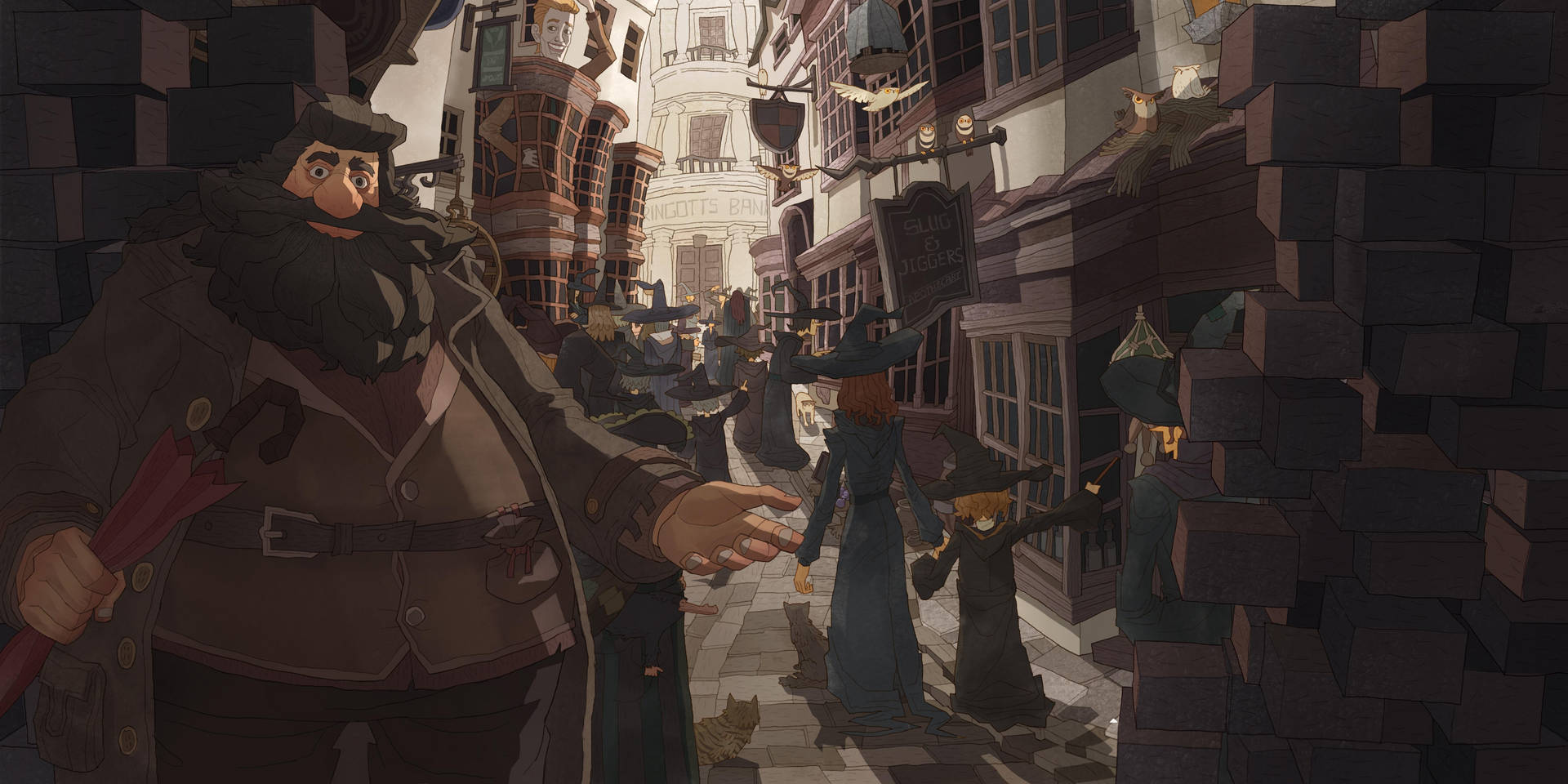 Rubeus Hagrid Magic Awakened Background