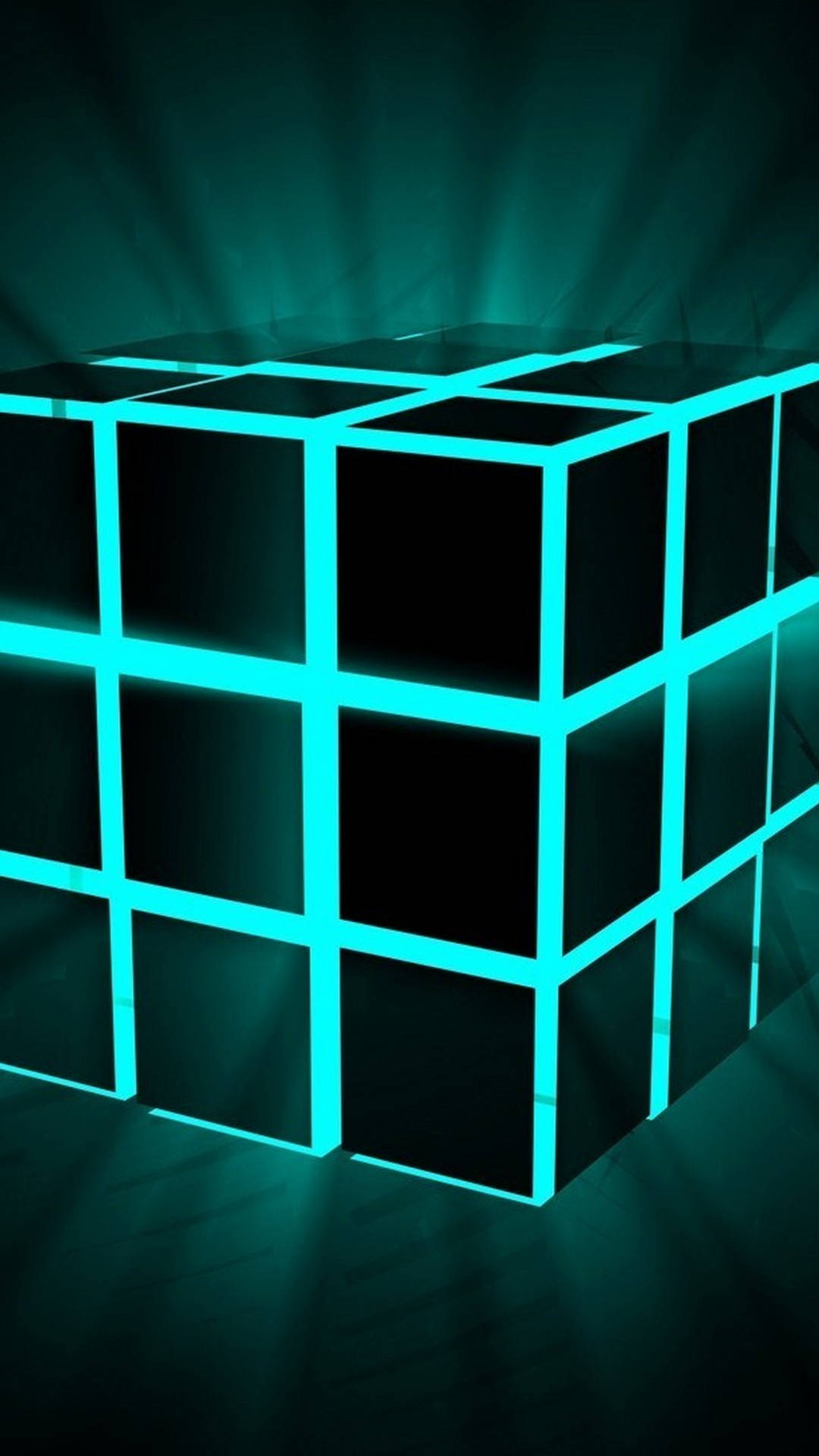 Rubik Cube Neon Phone Background