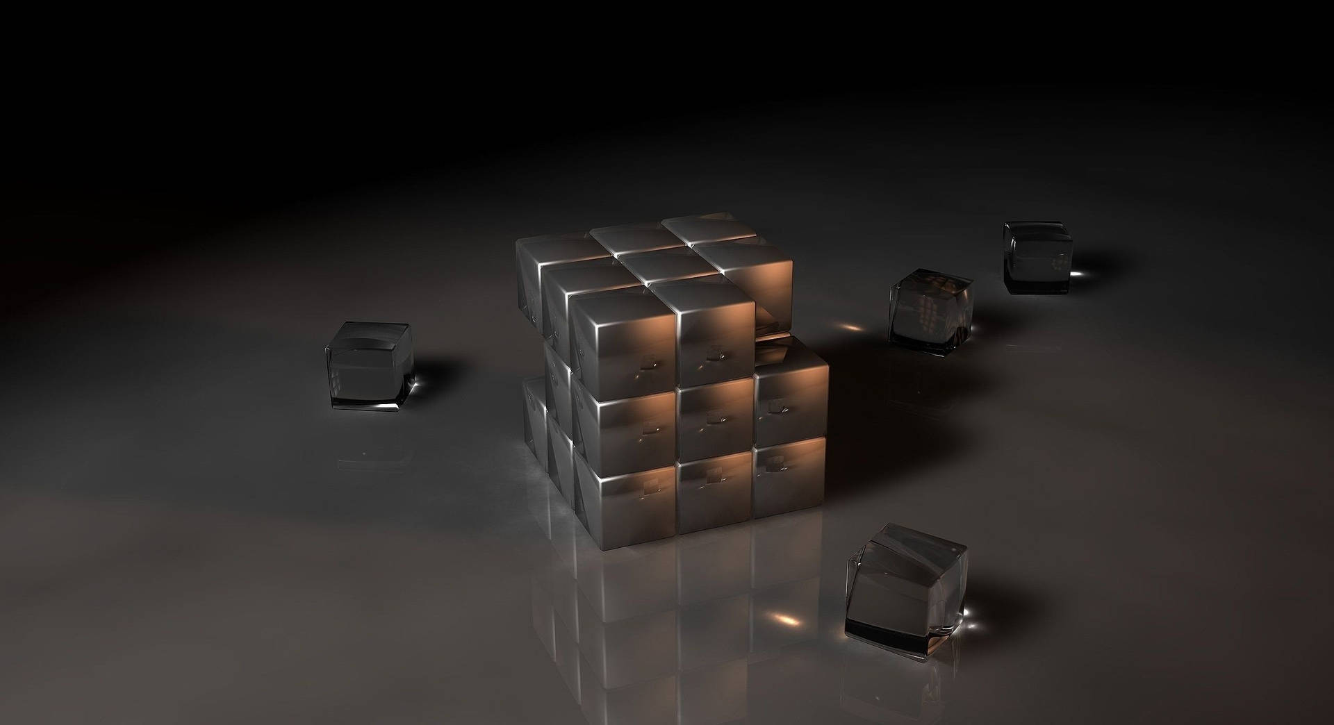 Rubik's Cube Black 3d Background