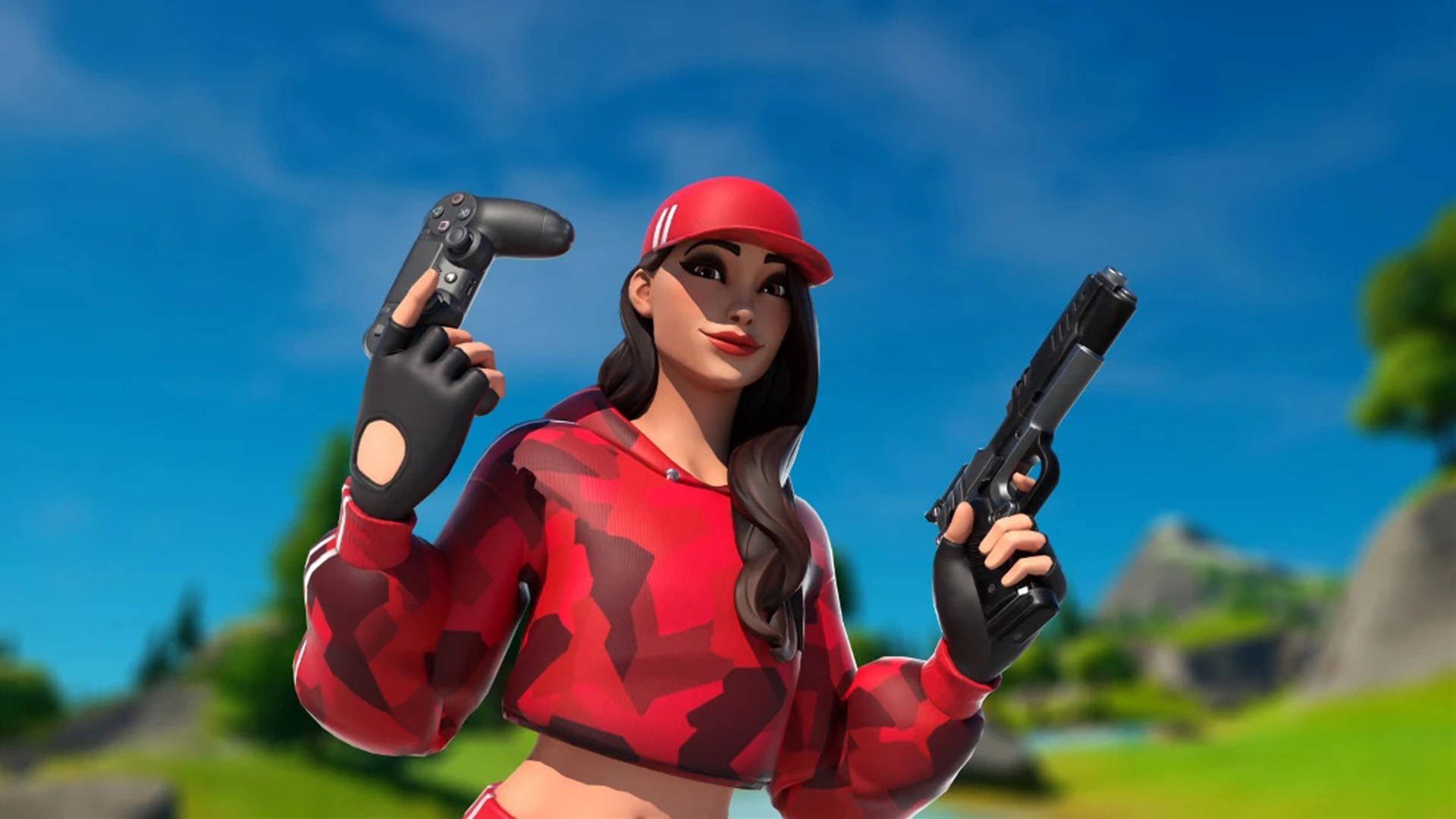 Ruby Fortnite Pistol Gun Background