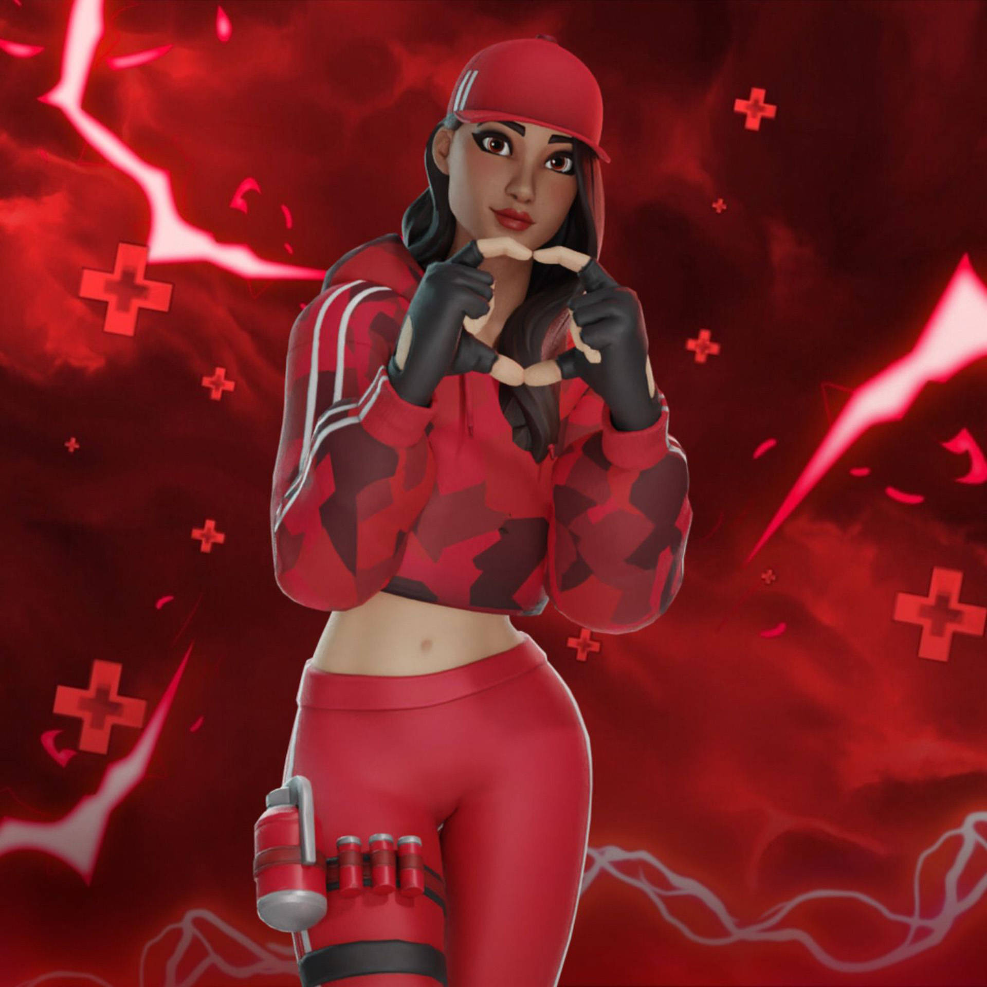 Ruby Fortnite Red Lightning Artwork Background