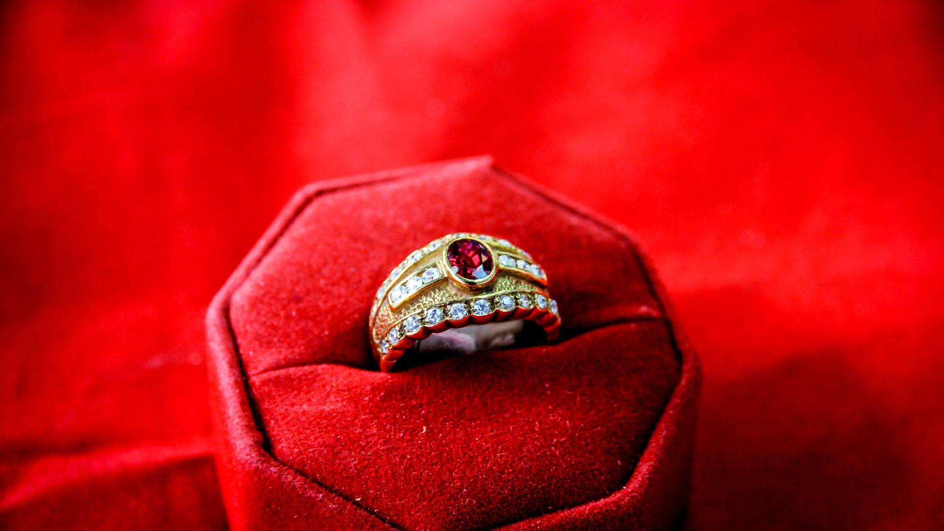 Ruby Ring In The Middle Background