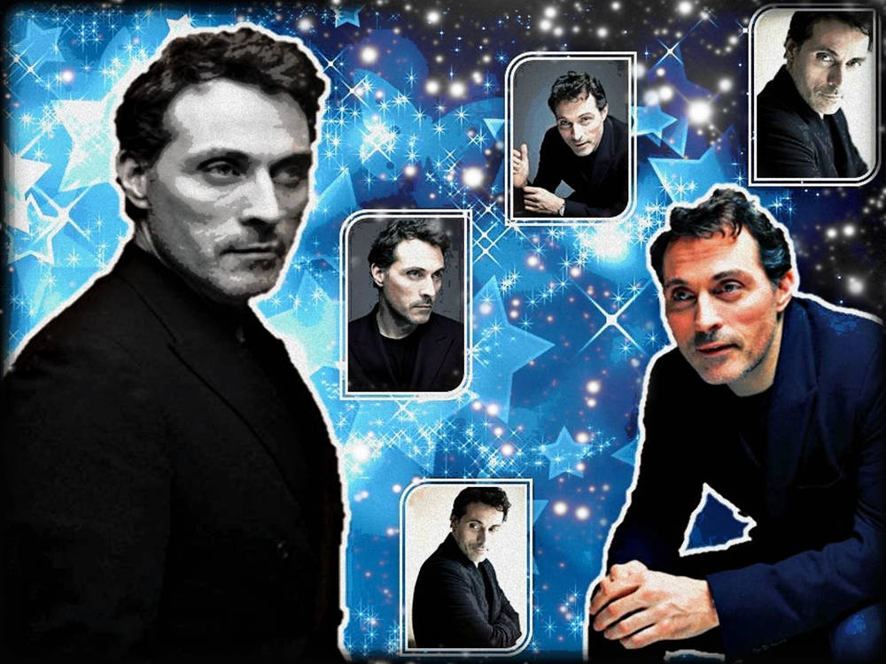 Rufus Sewell Starry Collage Edit Background