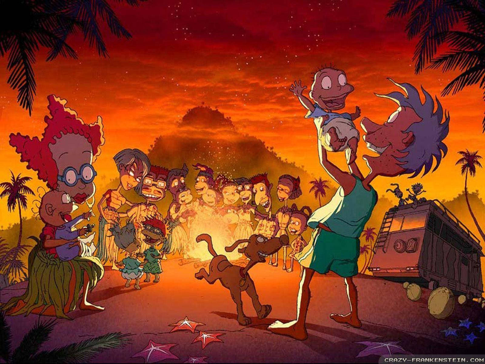 Rugrats Kids In Sunset Background