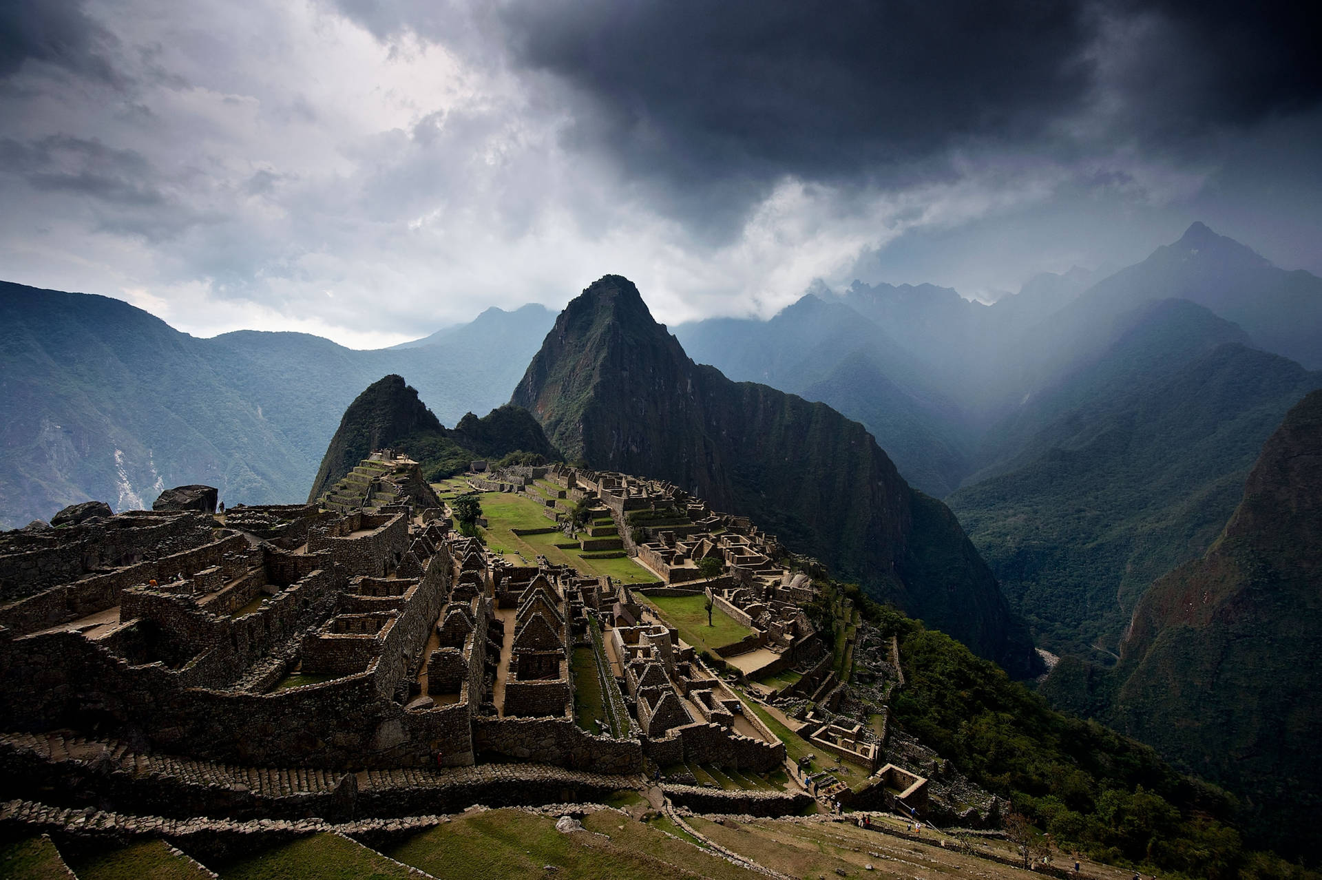 Ruins Machu Picchu South America Background