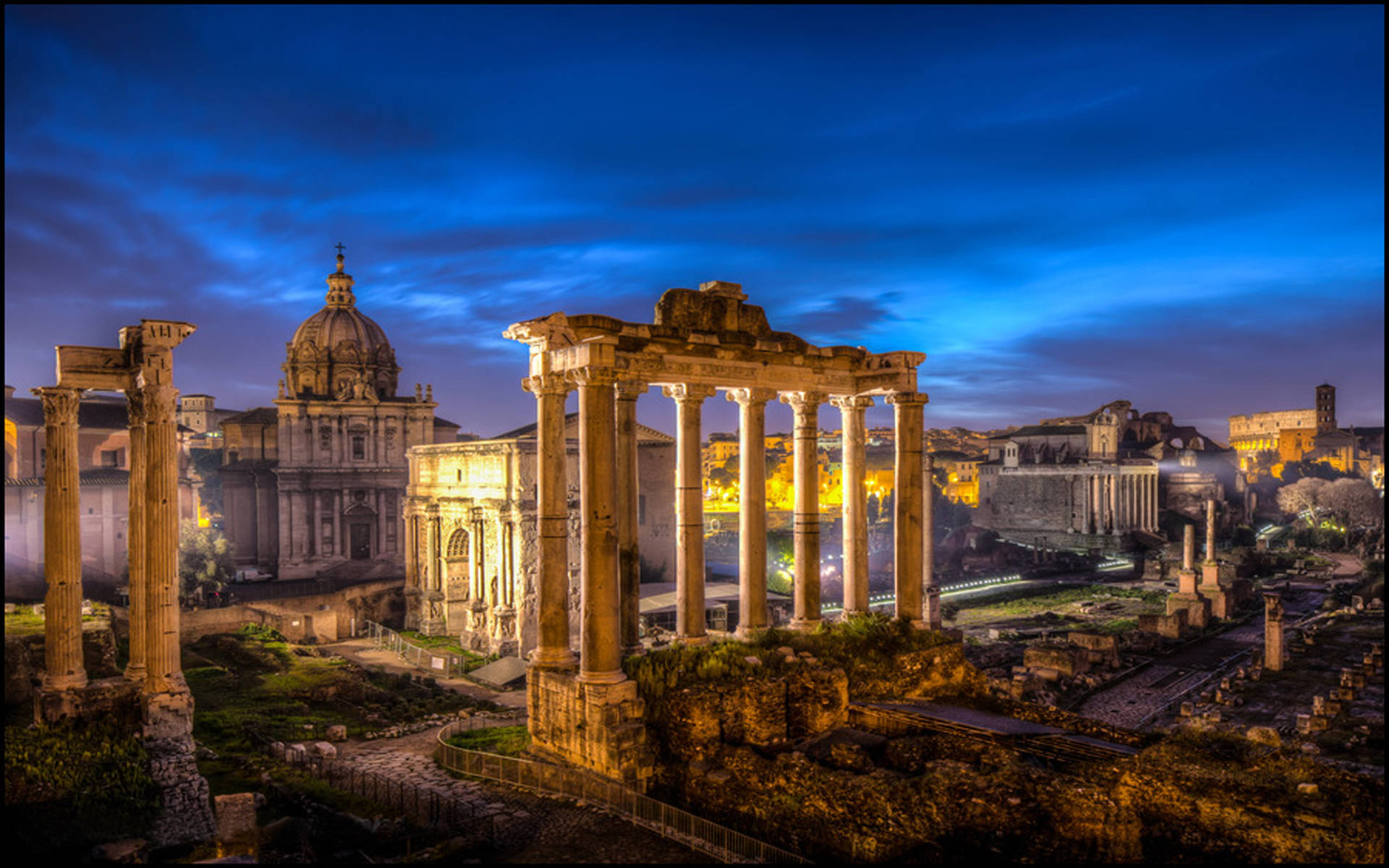 Ruins Of Roman In Rome Background