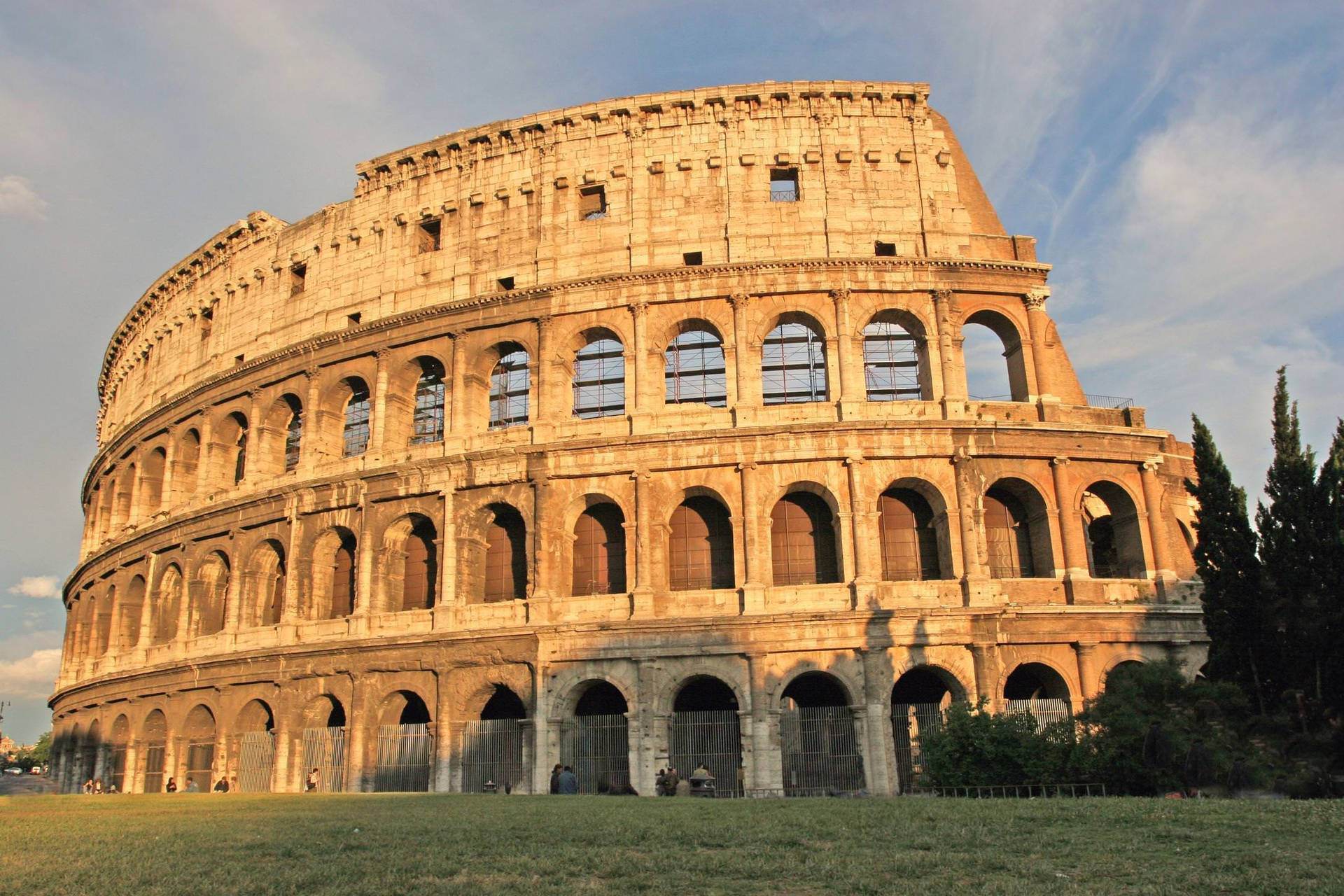 Ruins Of The Roman Colosseum Background