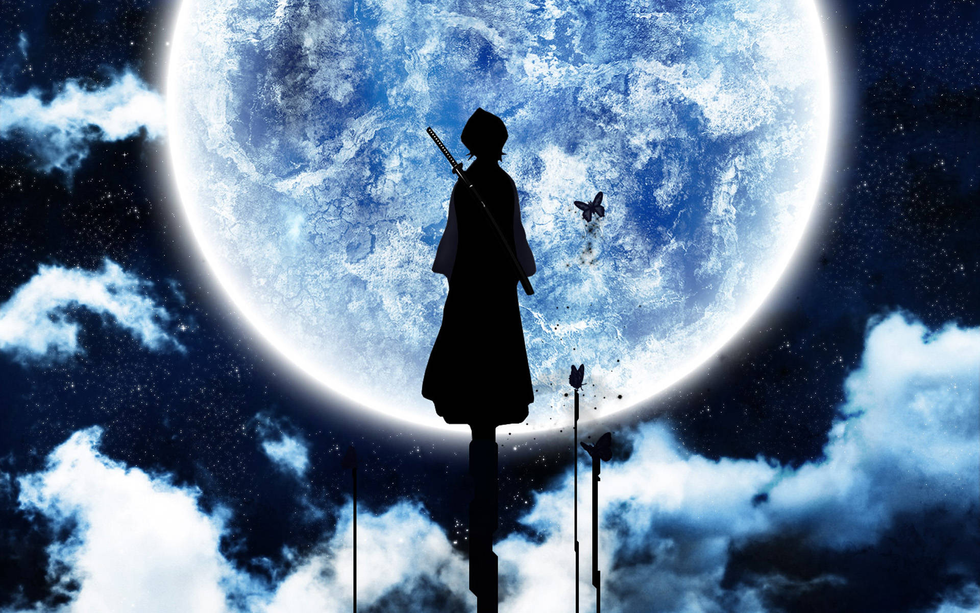 Rukia Kuchiki Silhouette New Bleach Background