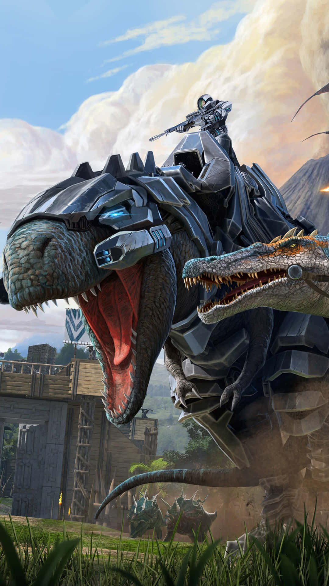 Rule The Open World Of Dinosaurs In Ark Survival 4k Background