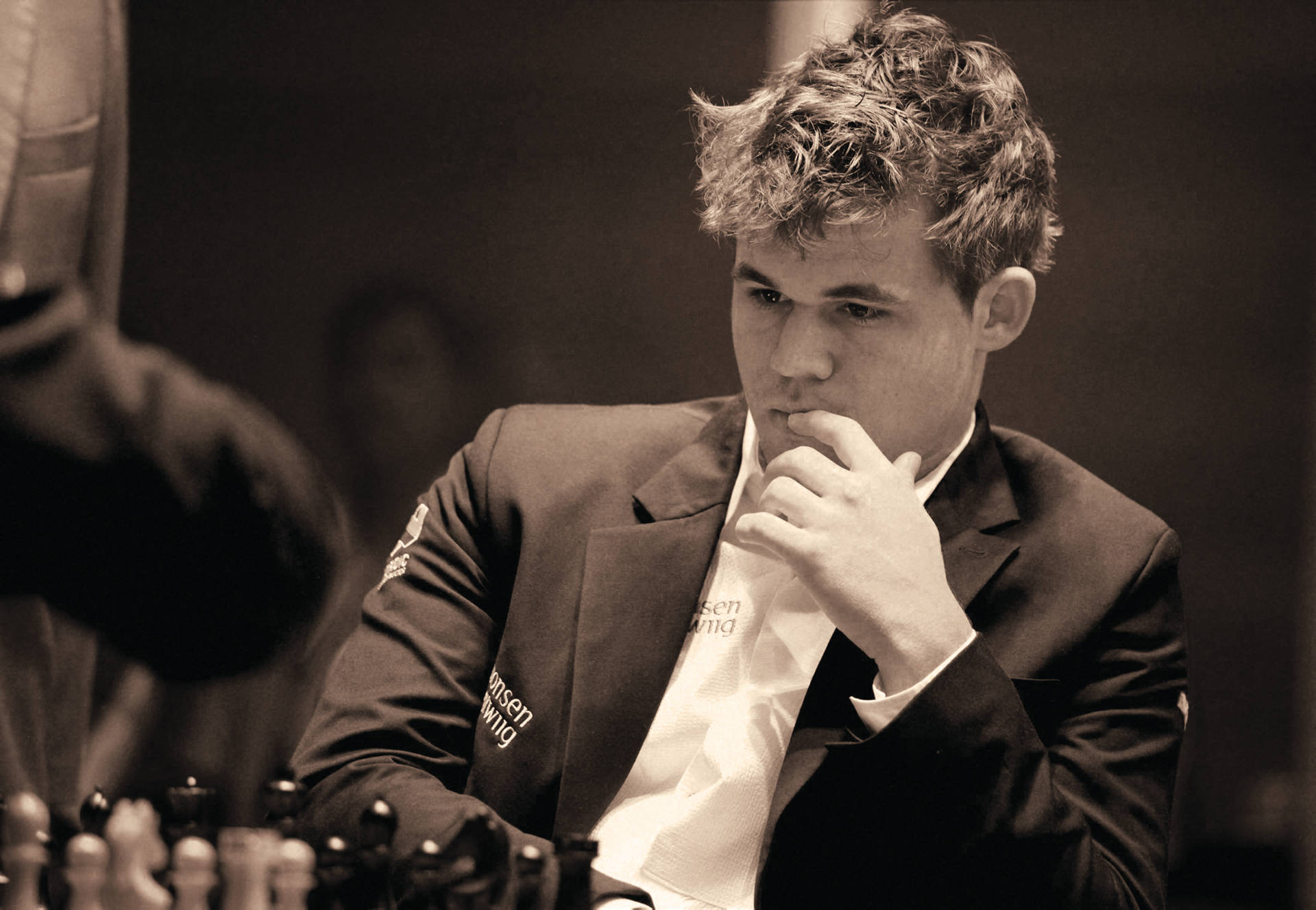 Ruminating Magnus Carlsen Background