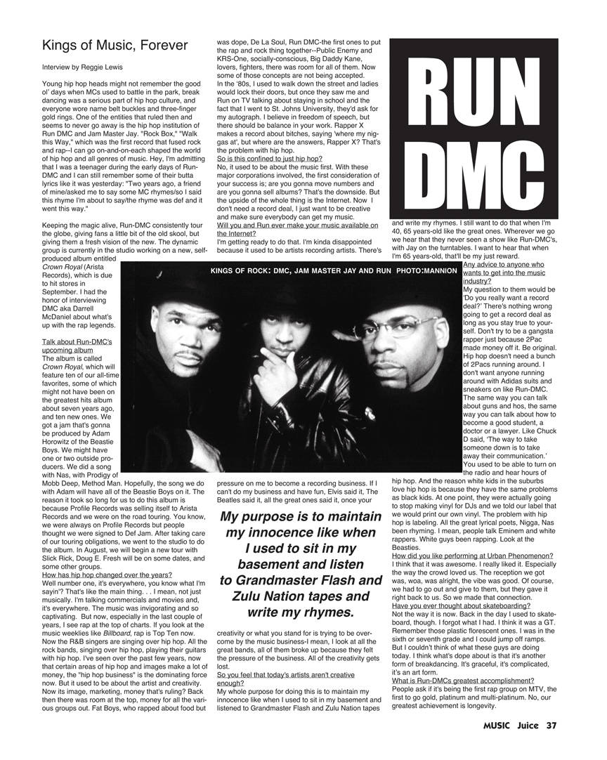 Run D.m.c. Hip Hop Notes