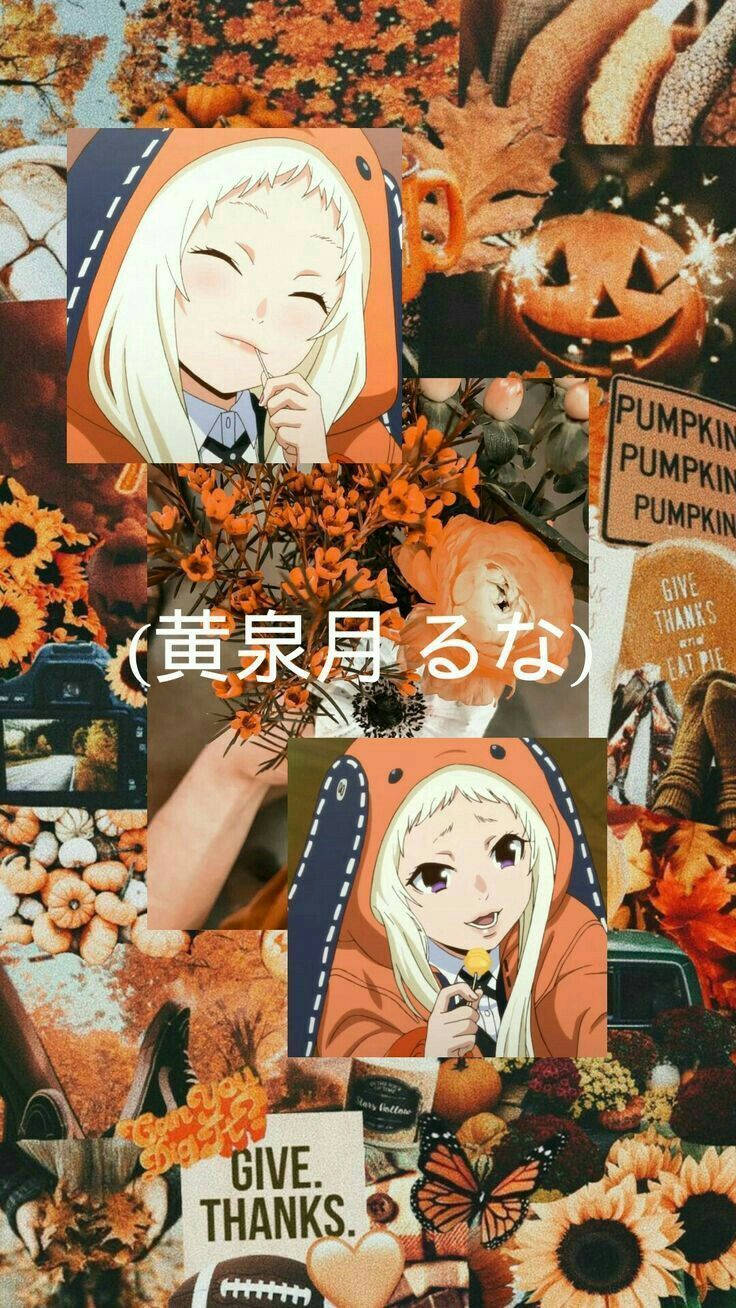 Runa Yomozuki Orange Aesthetic Background