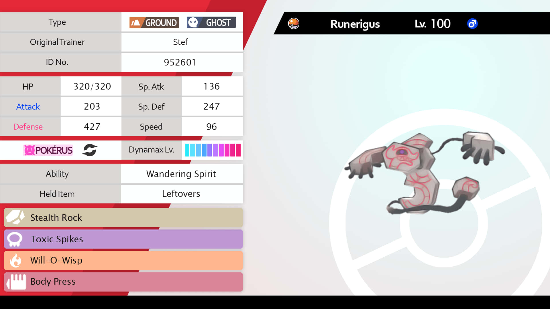 Runerigus Pokemon Stats Screen Background