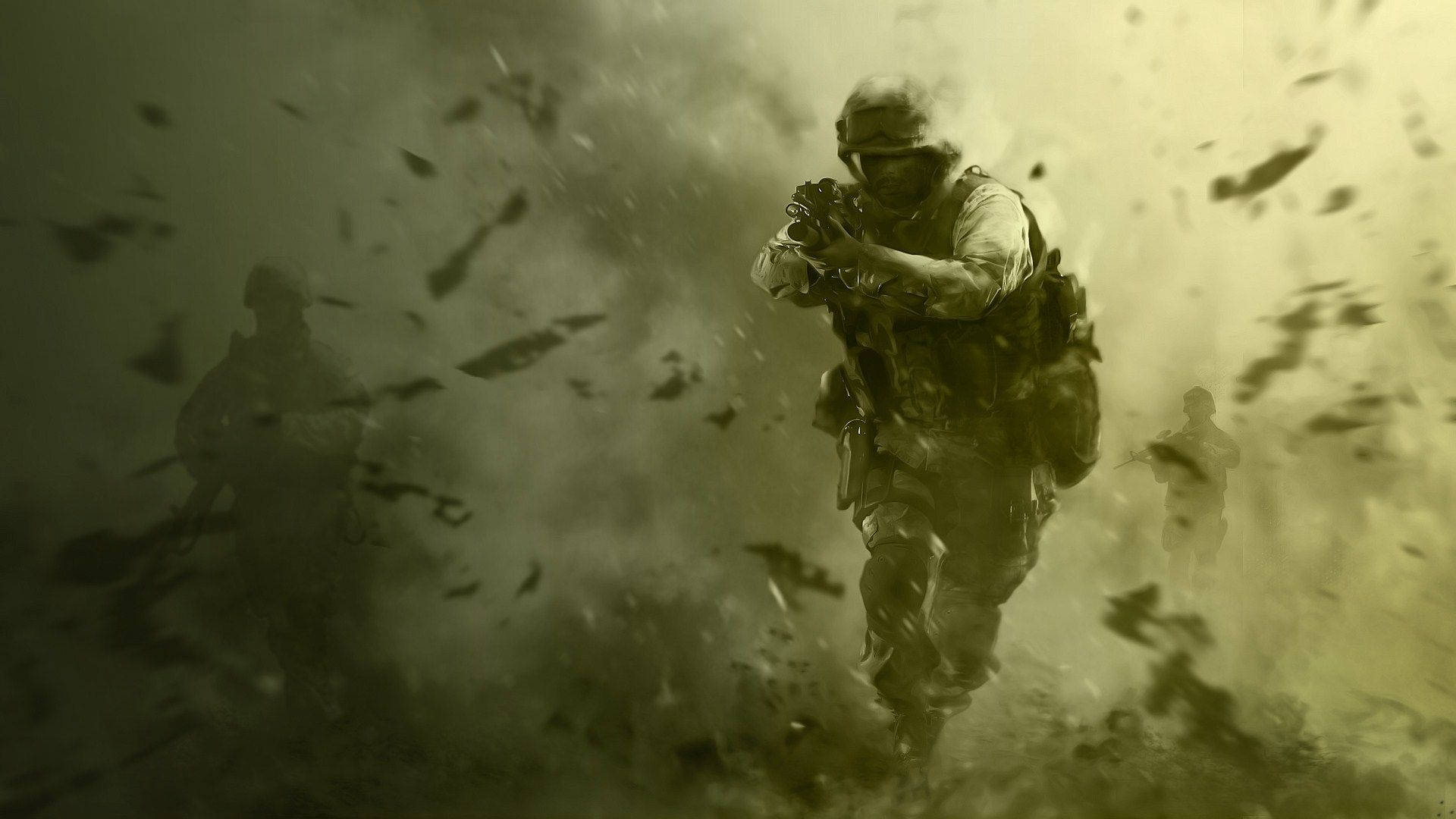 Running Away Army Soldier Background