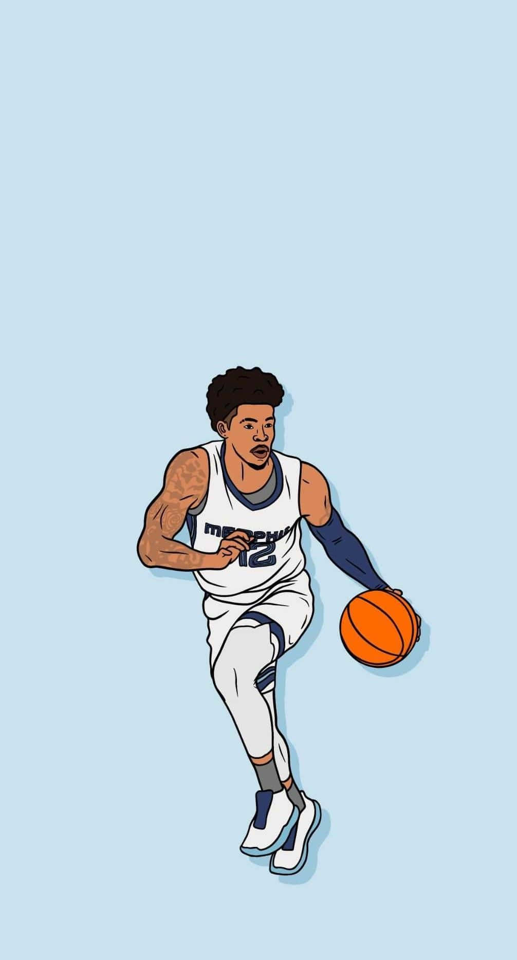 Running Cartoon Nba Players Background