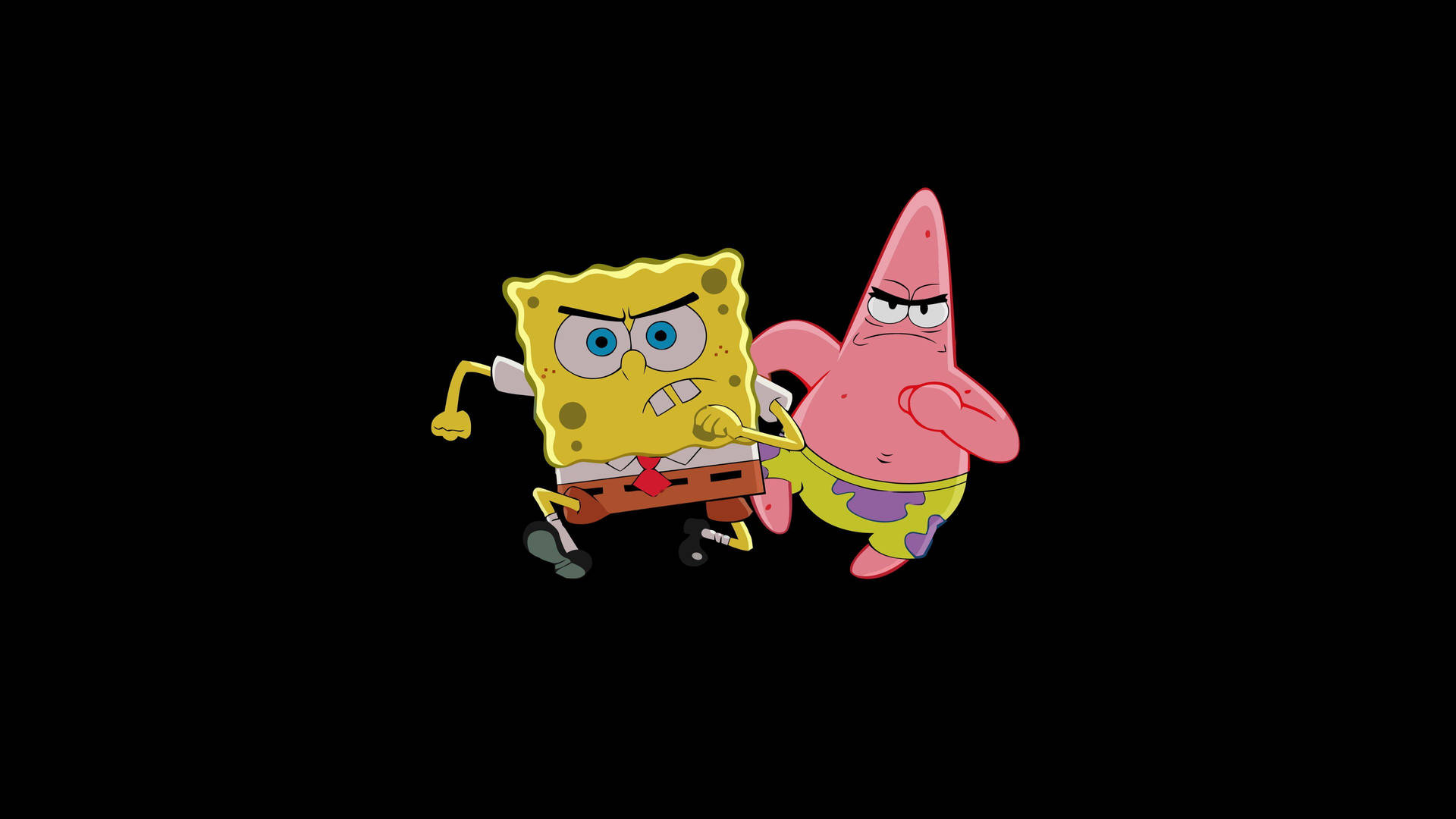 Running Cool Spongebob With Patrick