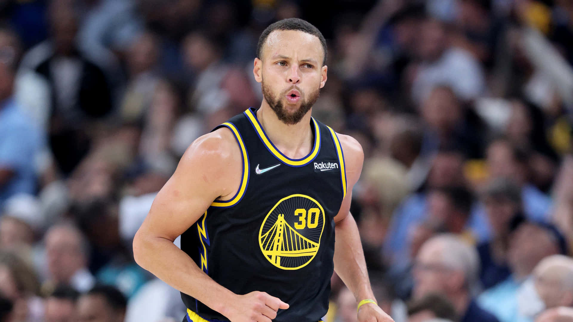 Running Face Of Stephen Curry 4k