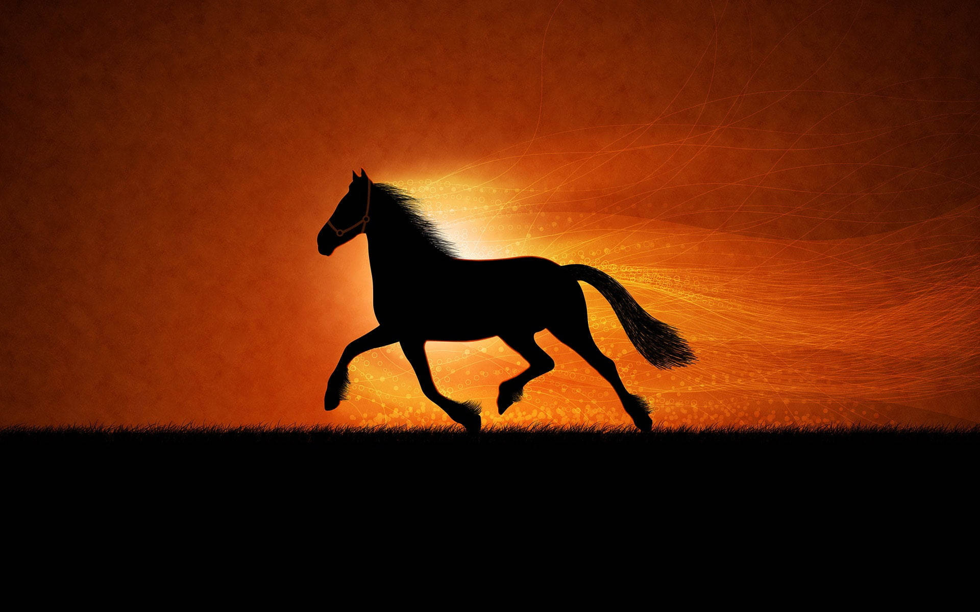 Running Horse Silhouette Art