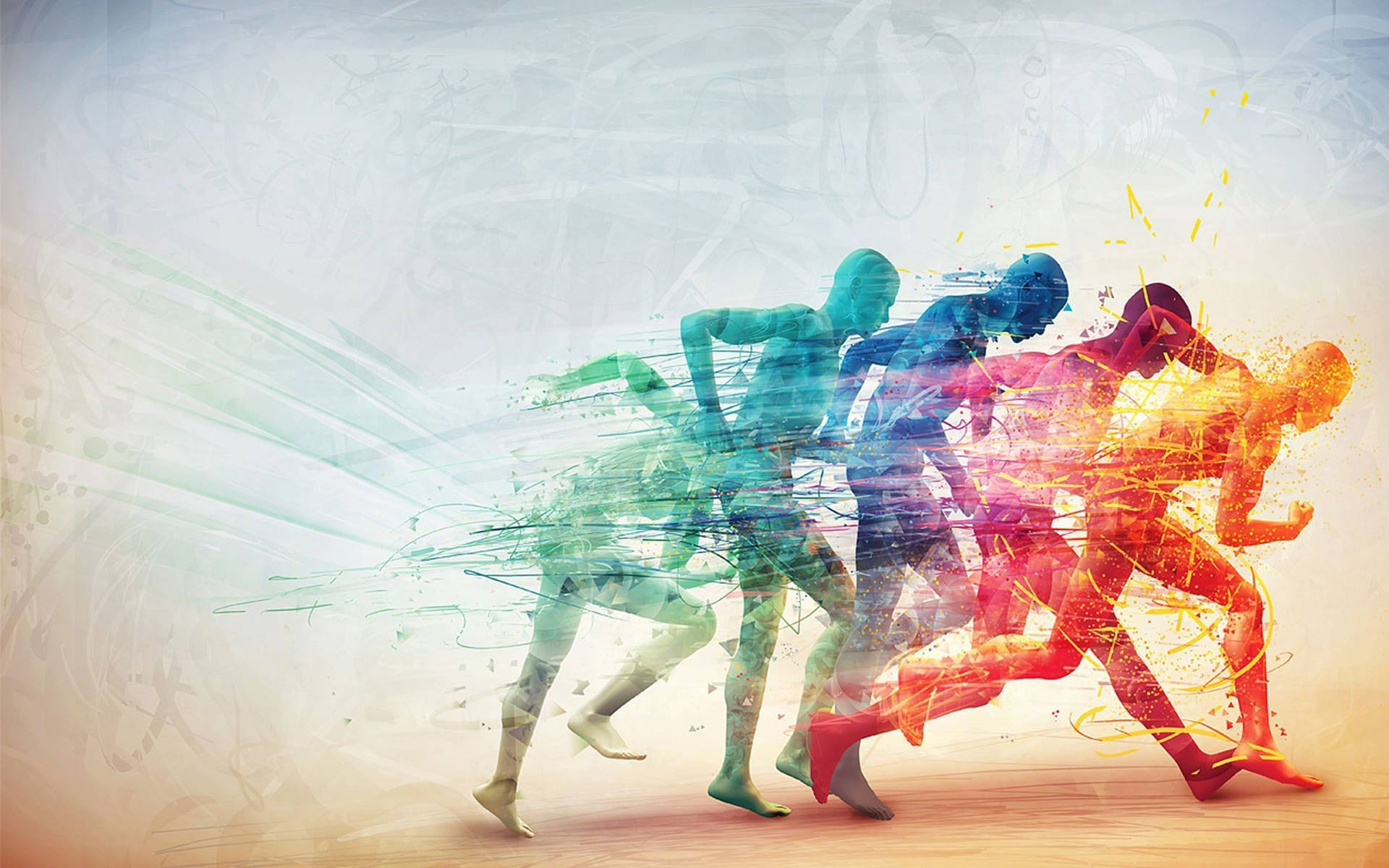 Running Marathon Colorful Men Background