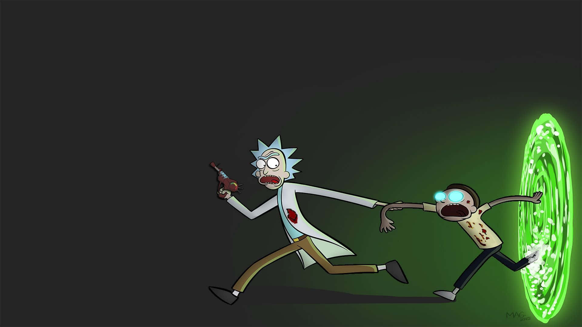 Running Rick And Morty 1920x1080 Background