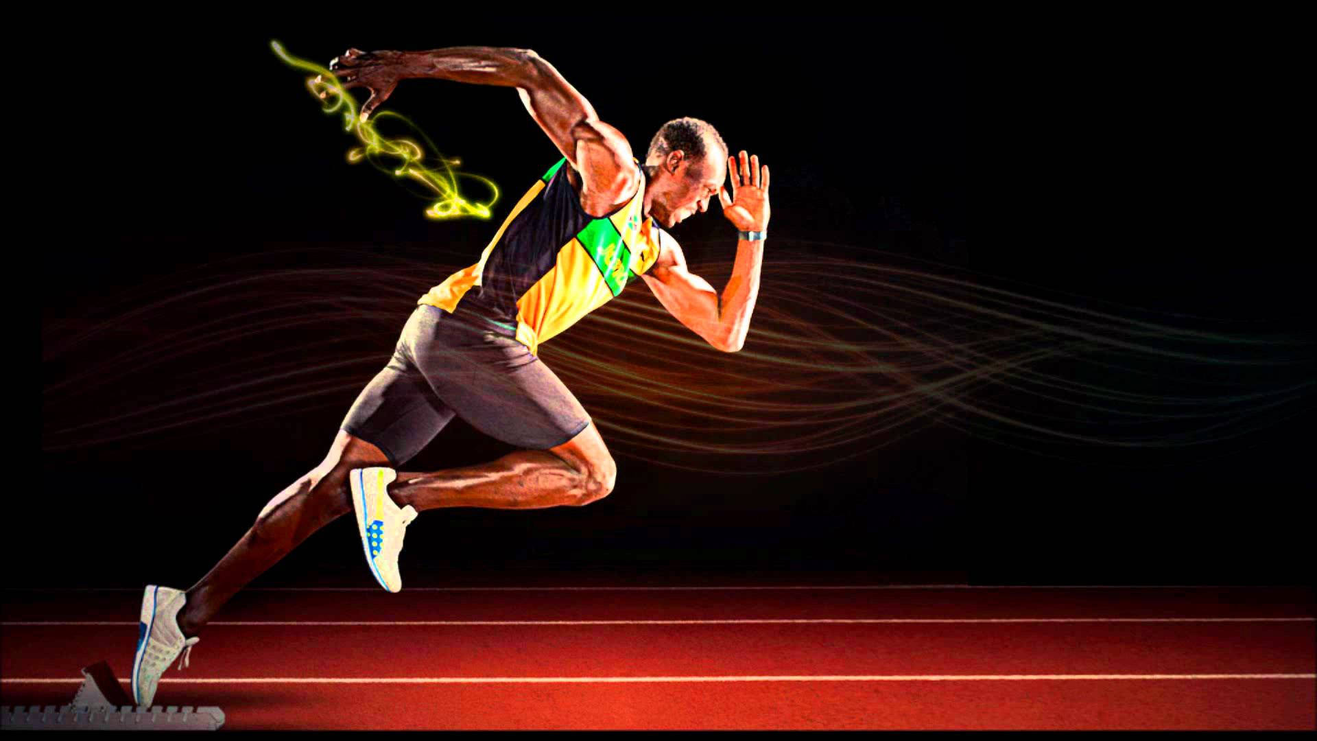 Running Usain Bolt Digital Background