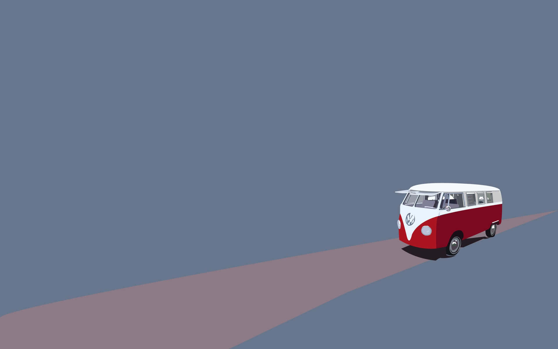 Running Vintage Van Minimalist Hd Background