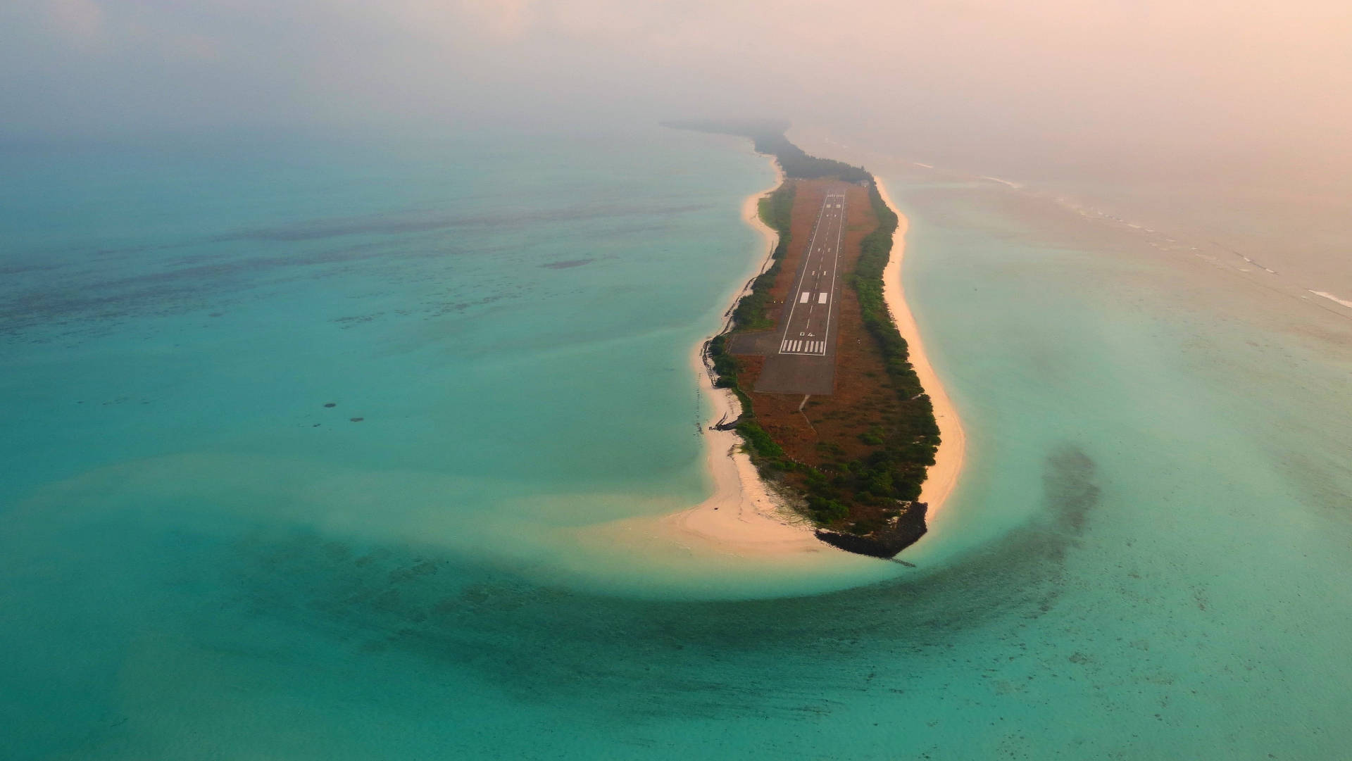 Runway In An Island Background