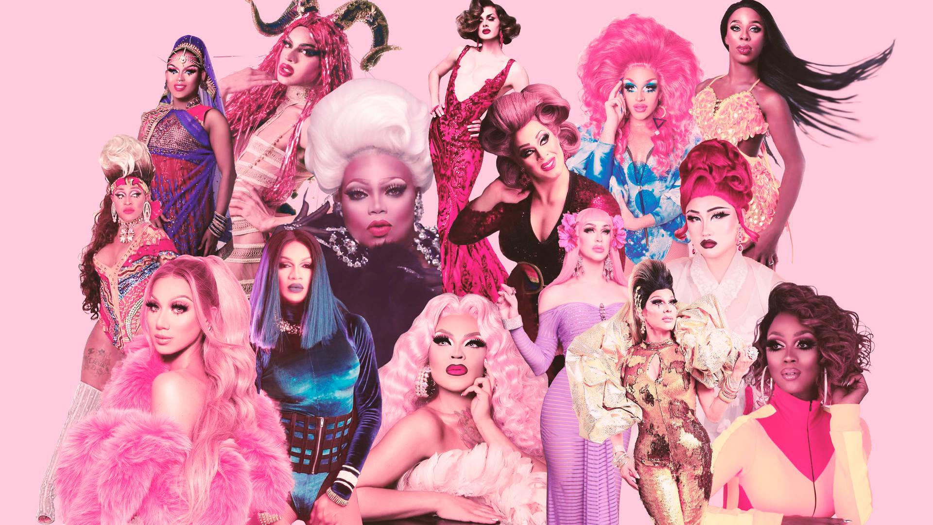 Rupaul's Drag Race Pink Drag Queens Background